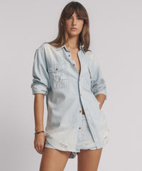 Dukes Low Waist Mini Denim Shorts - Cyber Blue