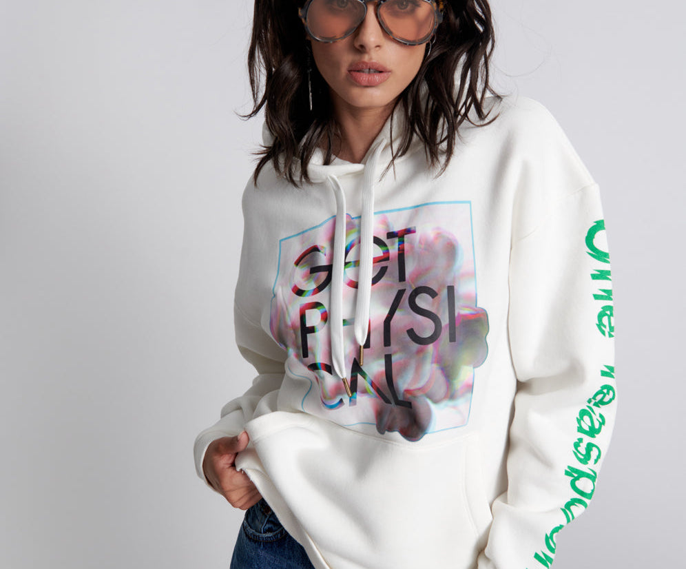 Get Physical Oversized Sweater Hoody - White