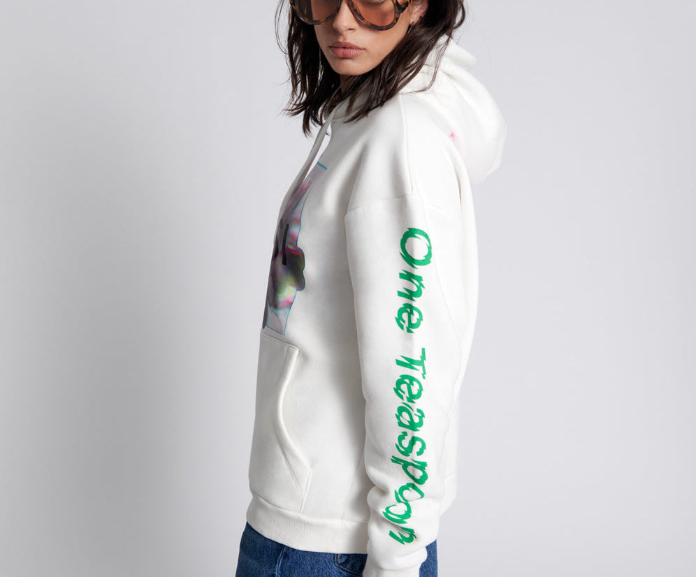 Get Physical Oversized Sweater Hoody - White