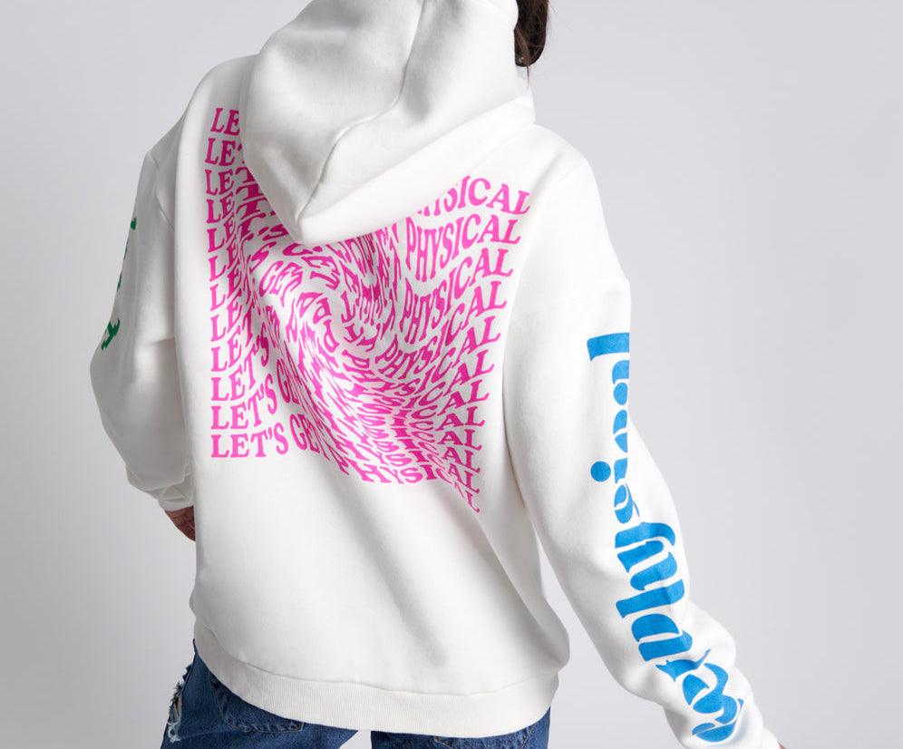 Get Physical Oversized Sweater Hoody - White