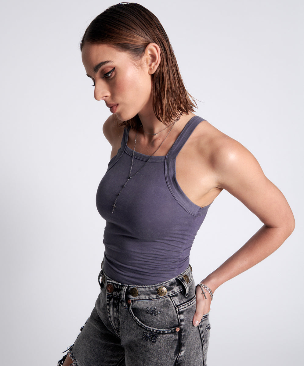 Last Stock BAMBOO LOGO LONGLINE RALLY TANK