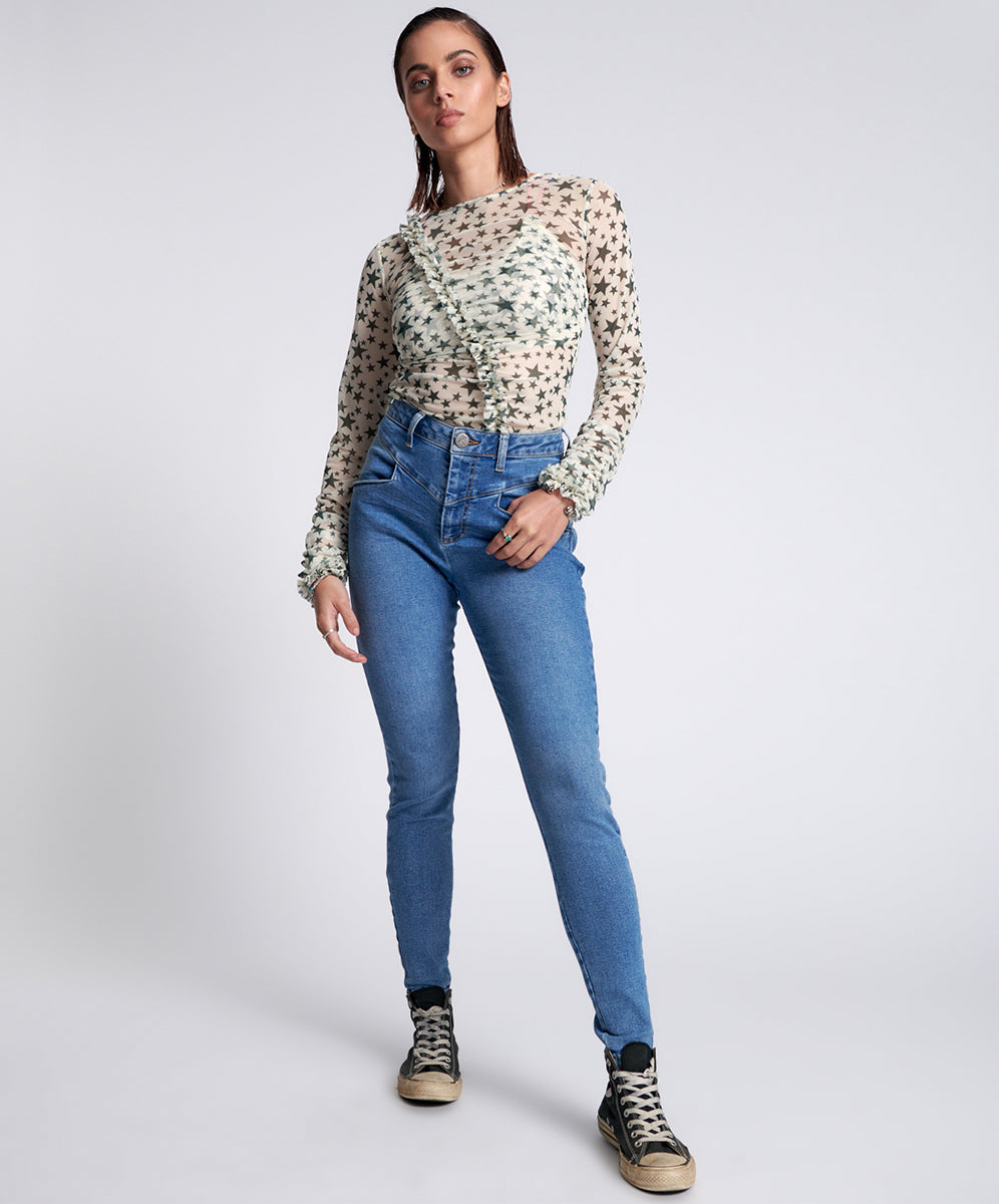 Products Preachers High Waist Skinny Stretch Denim Jeans - Pacifica