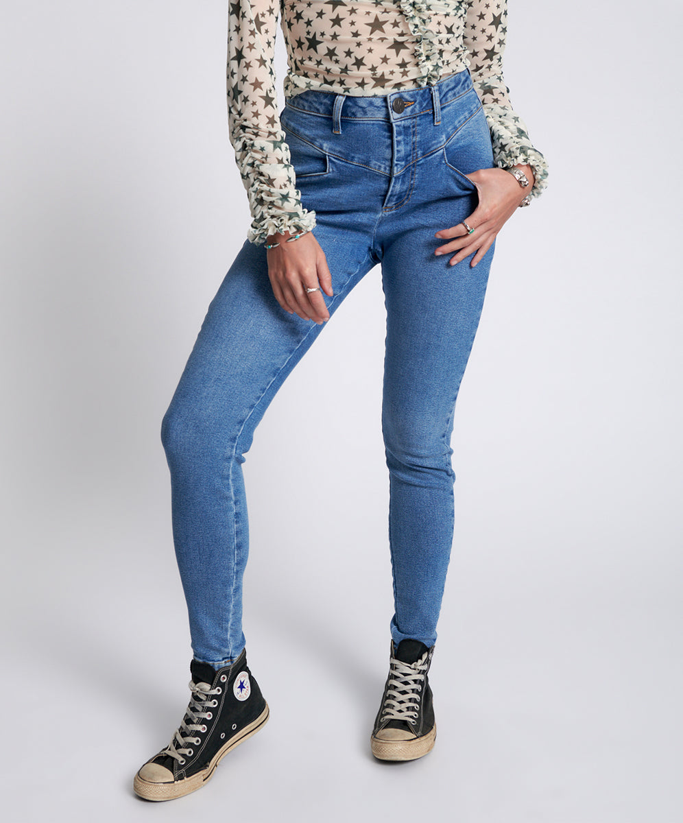 Products Preachers High Waist Skinny Stretch Denim Jeans - Pacifica