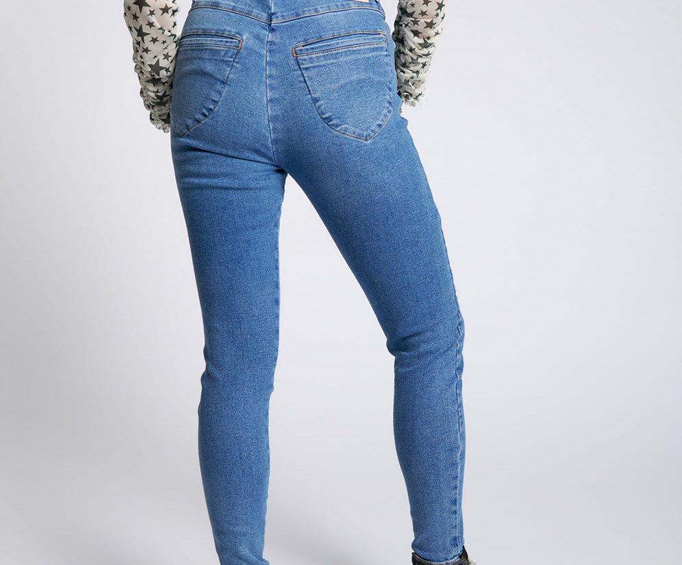 Preachers High Waist Skinny Stretch Denim Jeans - Pacifica