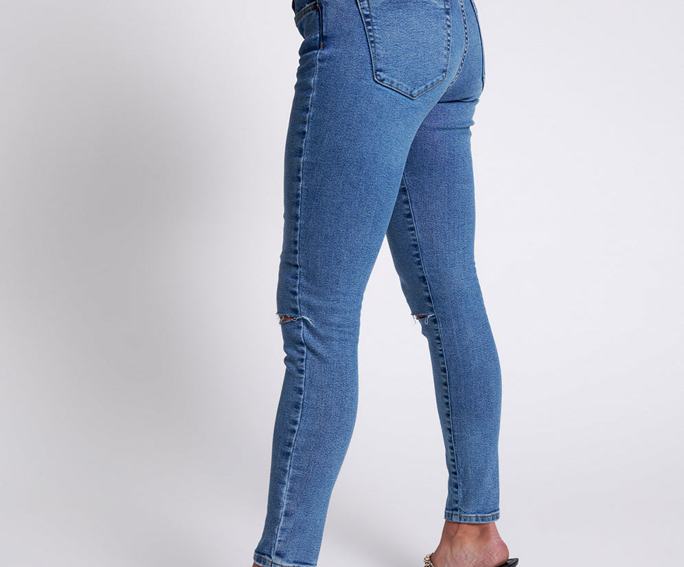 Freebirds Ii High Waist Stretch Skinny Denim Jeans - Pacifica