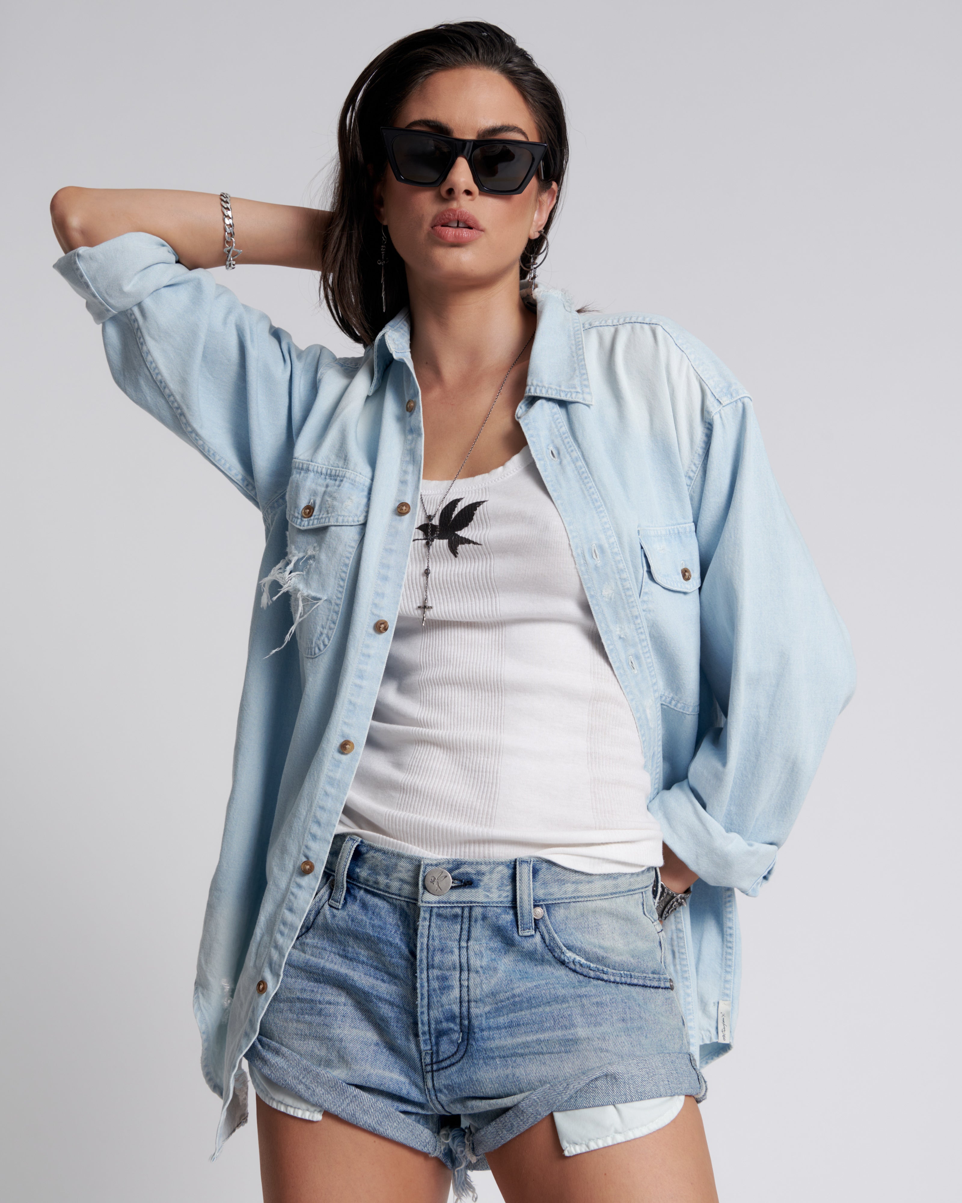 Bandits Low Waist Denim Shorts - Archived Salty Dog Blue | One