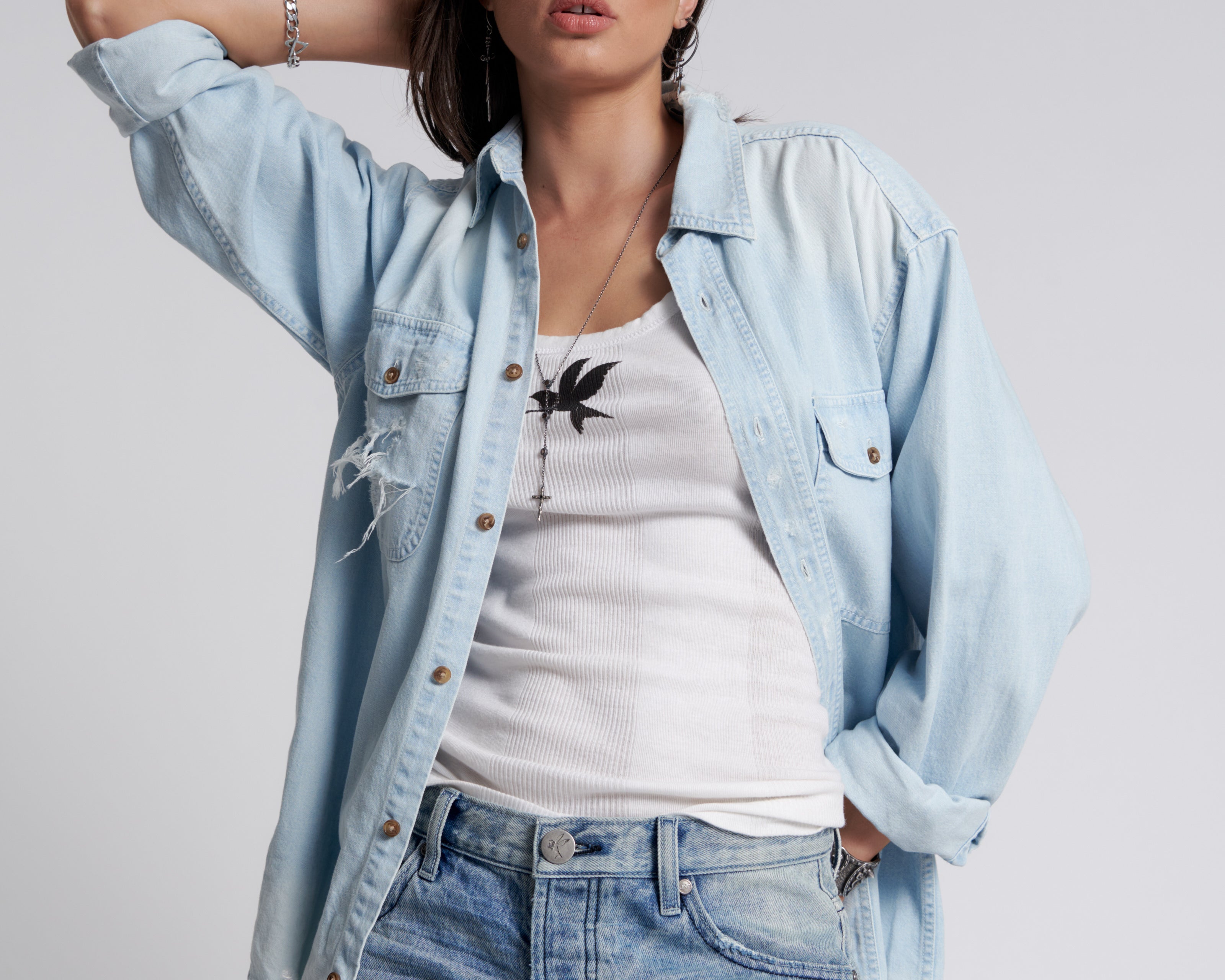 Bandits Low Waist Denim Shorts - Archived Salty Dog Blue
