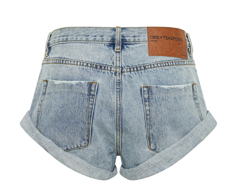 Bandits Low Waist Denim Shorts - Ocean Blue