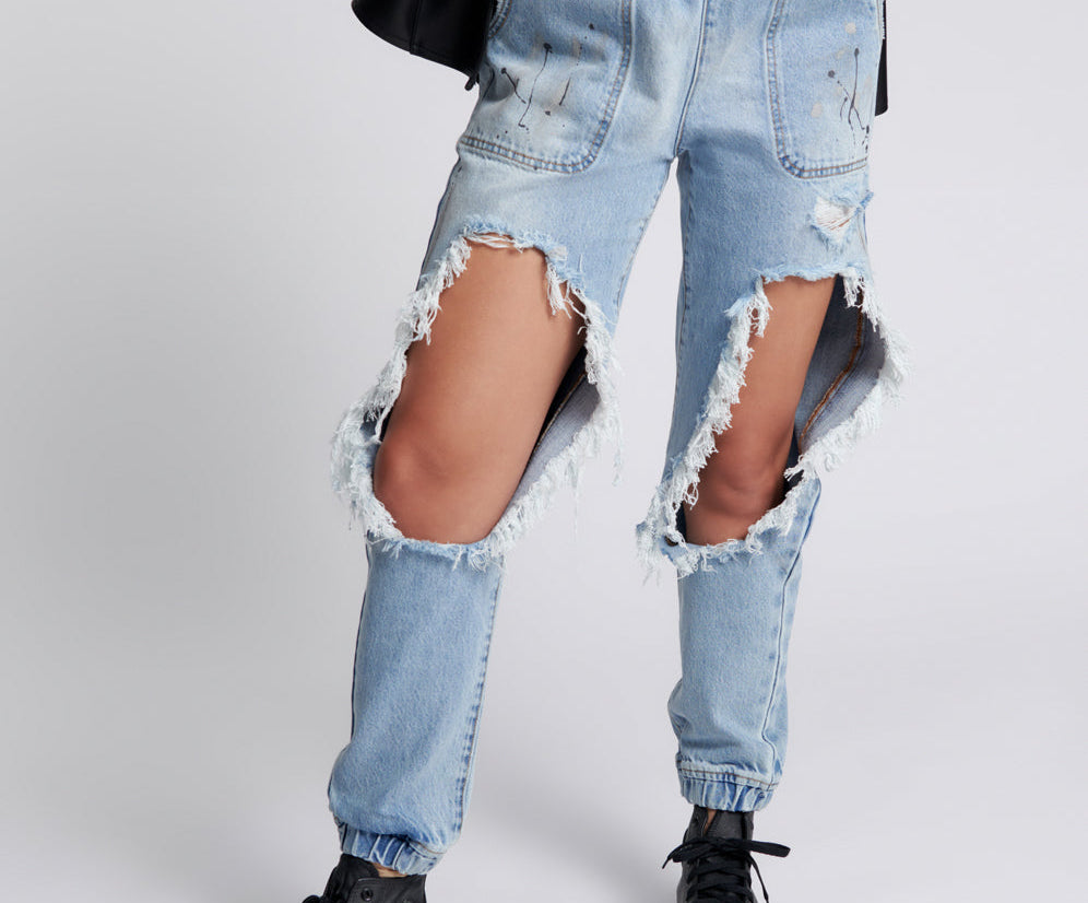 Trackers Mid Waist Jogger Denim Jeans - Fleetwood Artiste