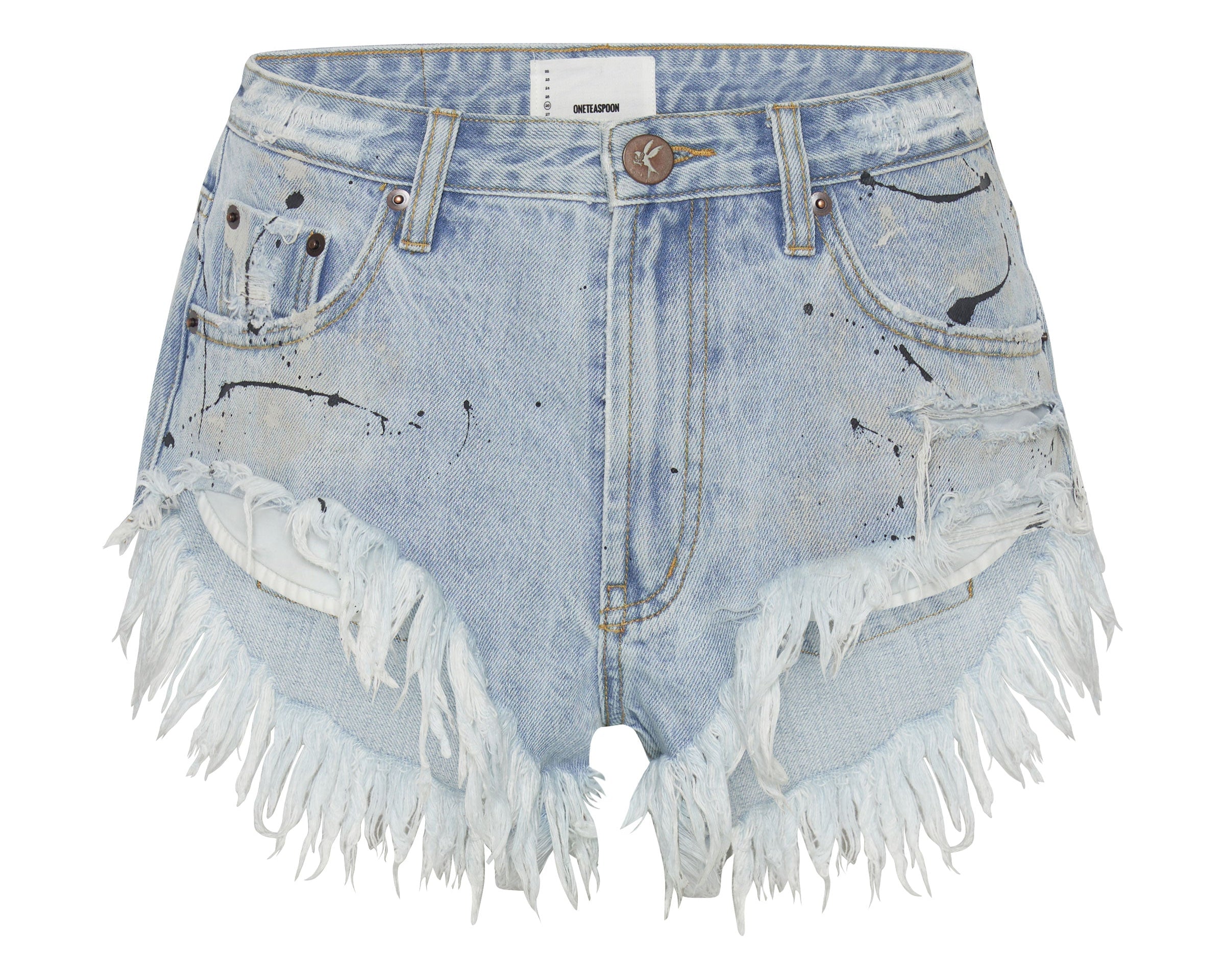 Rollers Low Waist Denim Shorts - Fleetwood Blue Painted Artiste