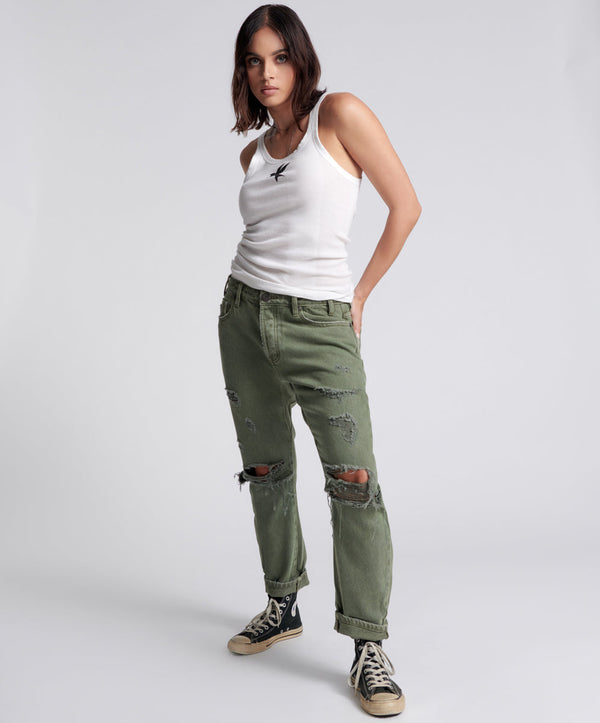 MESSED UP SAINTS BOYFRIEND PANTS