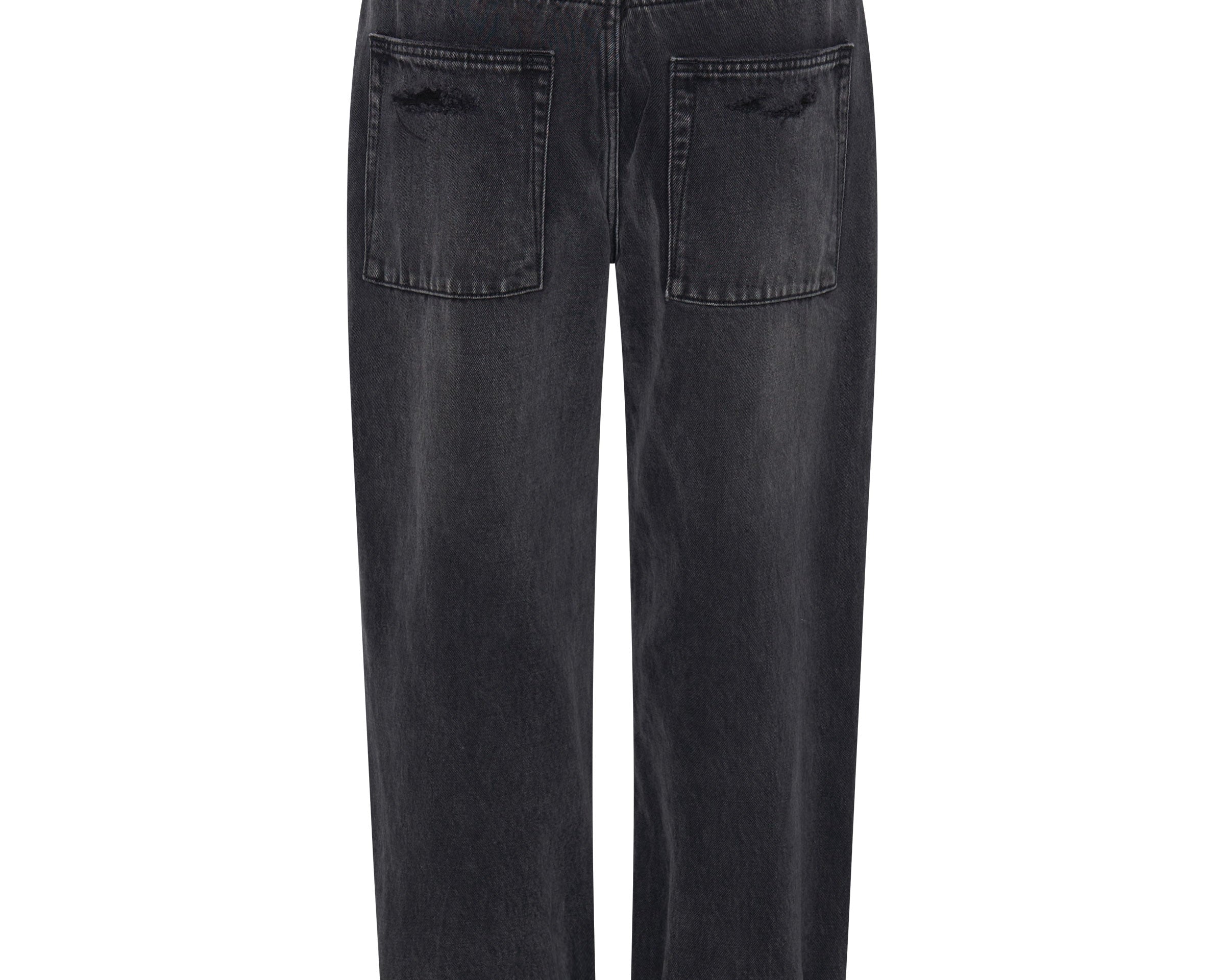 Smiths Low Waist Wide Leg Denim Jeans - Faded Black