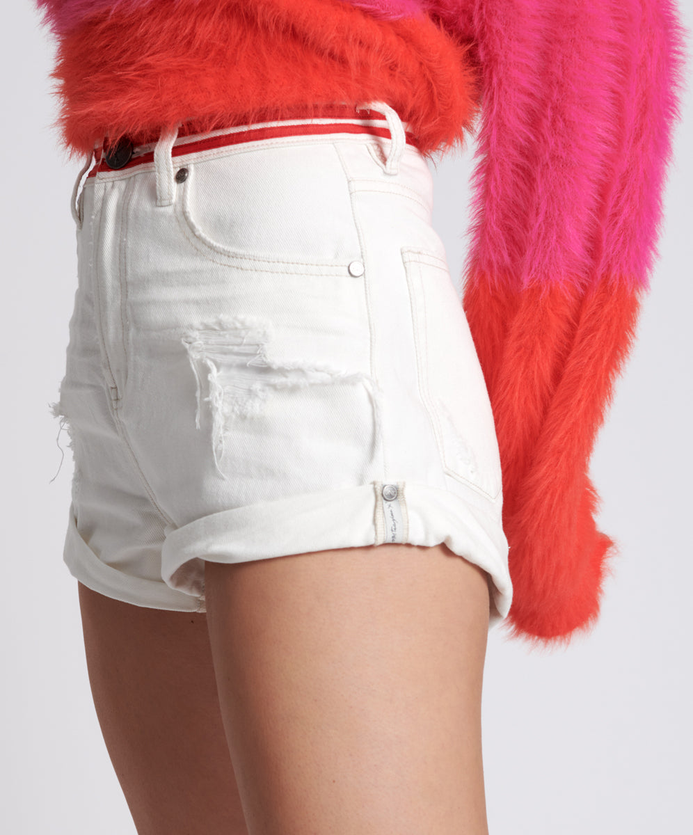 RED LINE BANDITS HIGH WAIST DENIM SHORTS