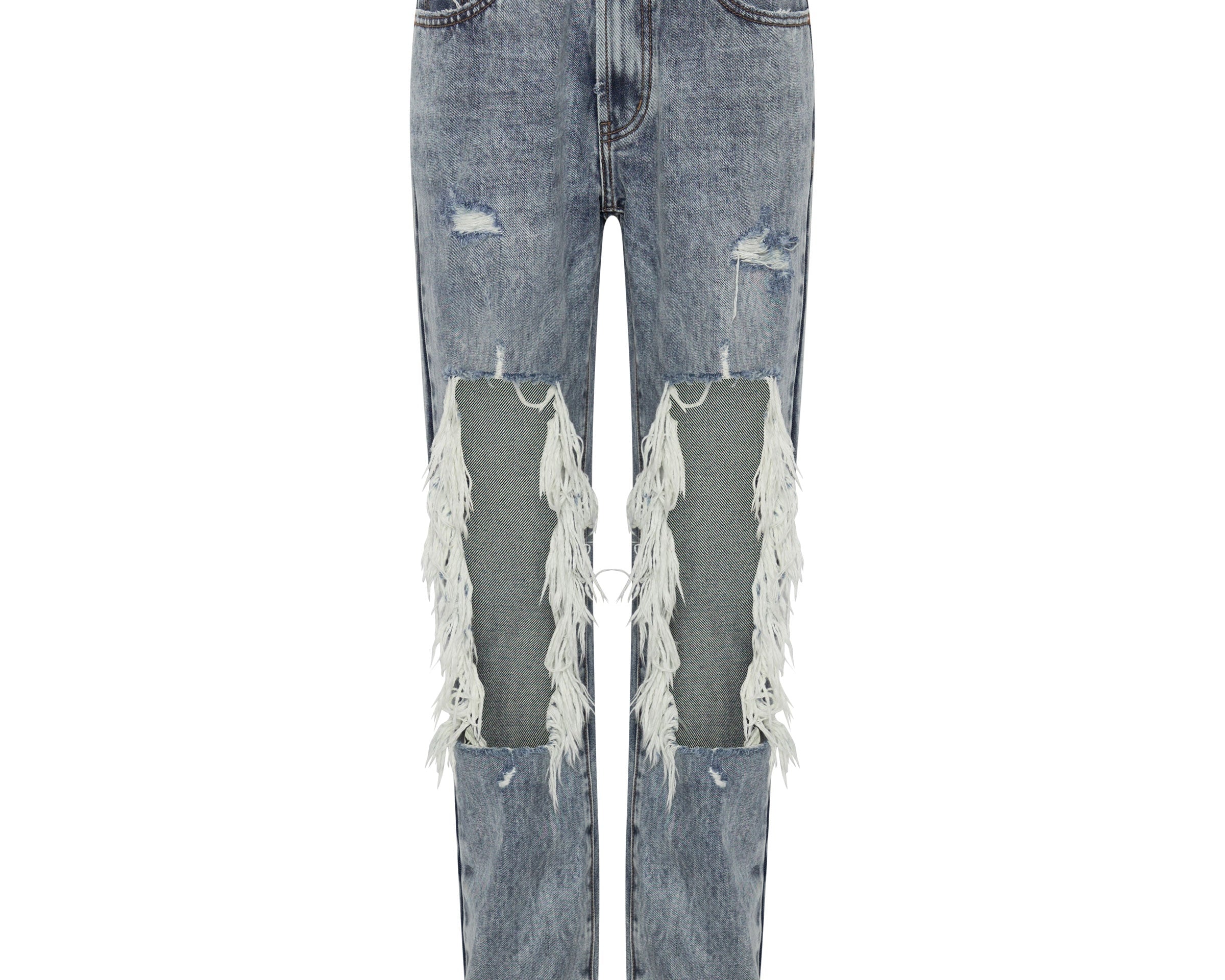 Awesome Baggies High Waist Straight Leg Denim Jeans - Blue Blossom