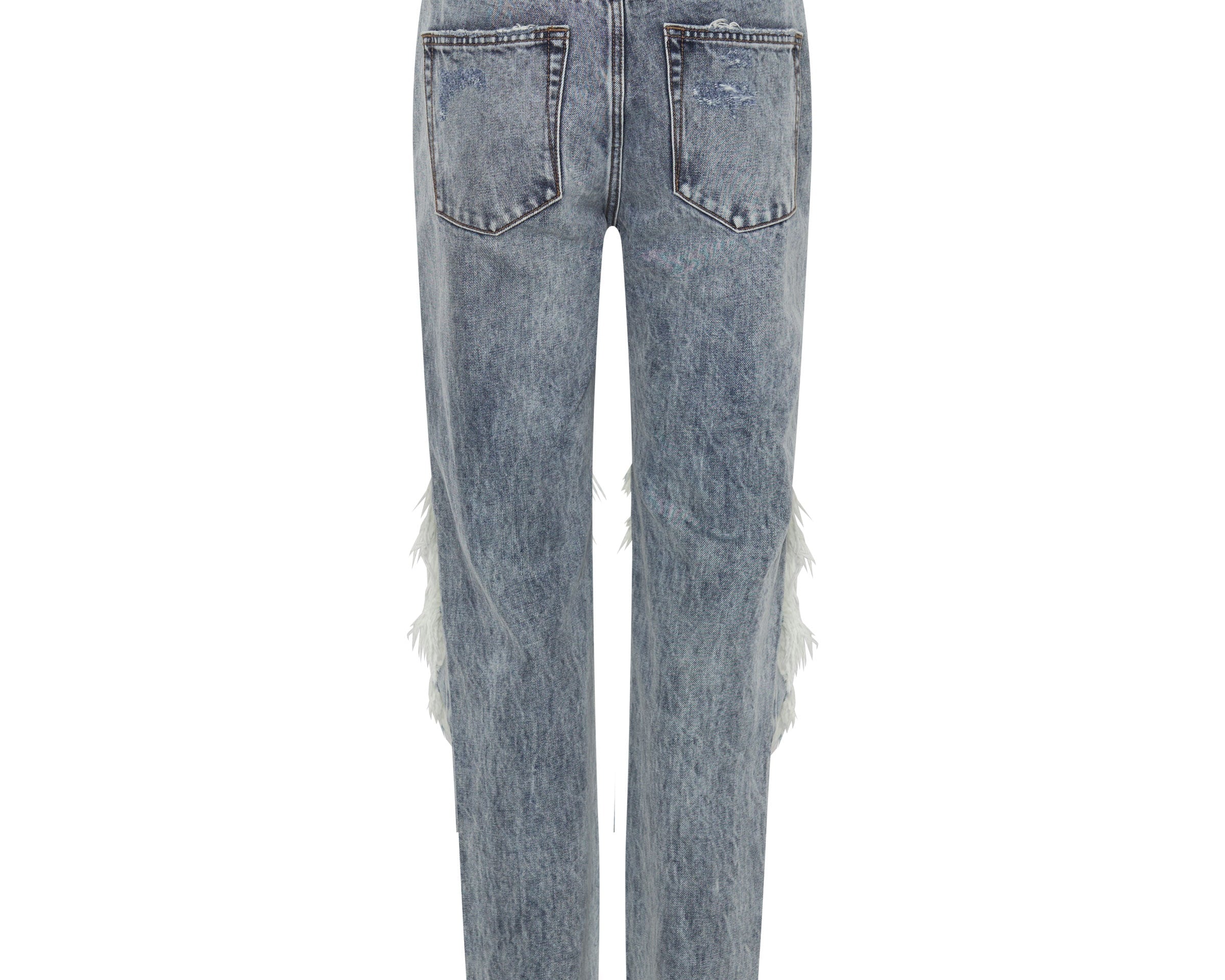 Awesome Baggies High Waist Straight Leg Denim Jeans - Blue Blossom