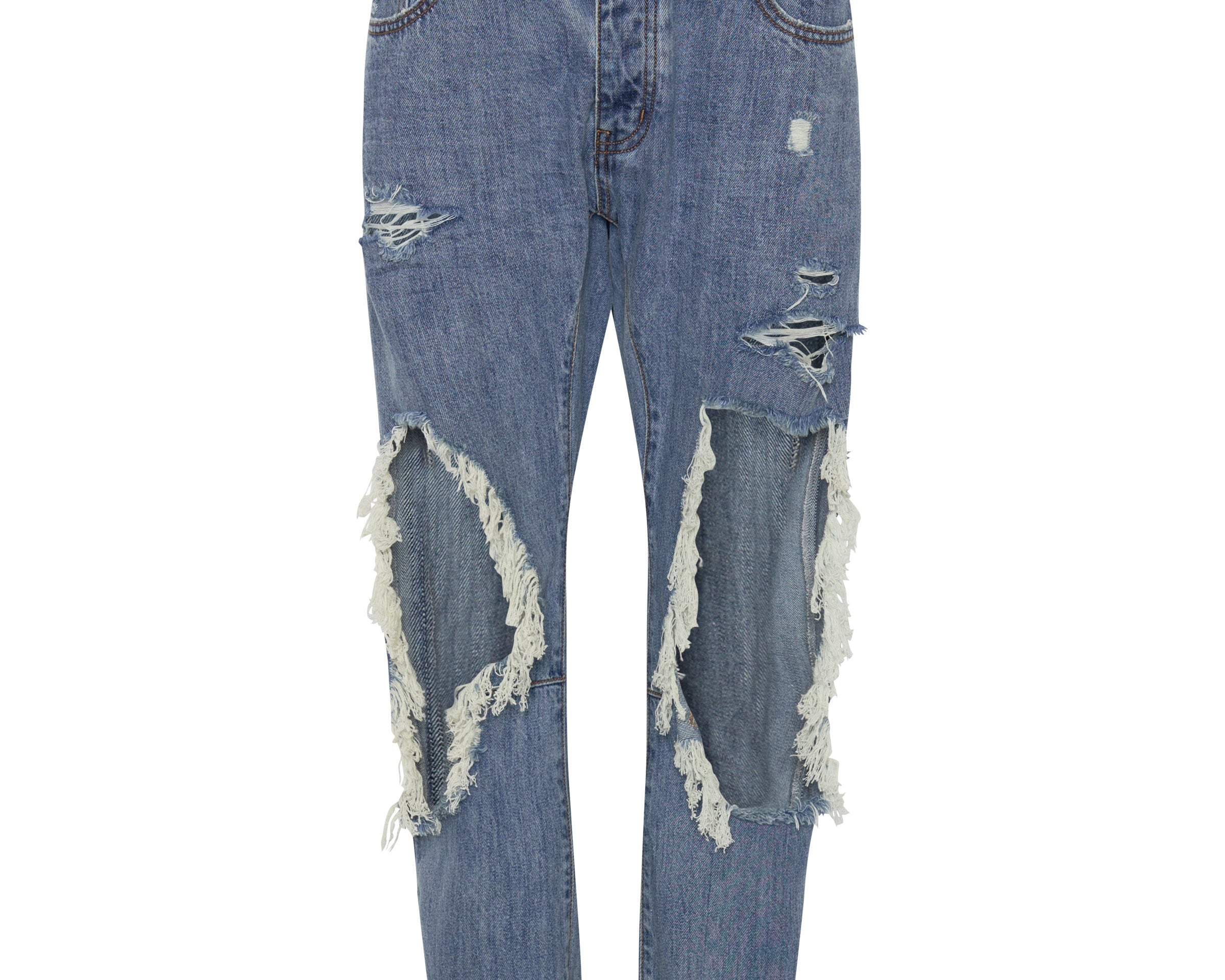 Saints Low Waist Boyfriend Denim Jeans - Johnny Blue