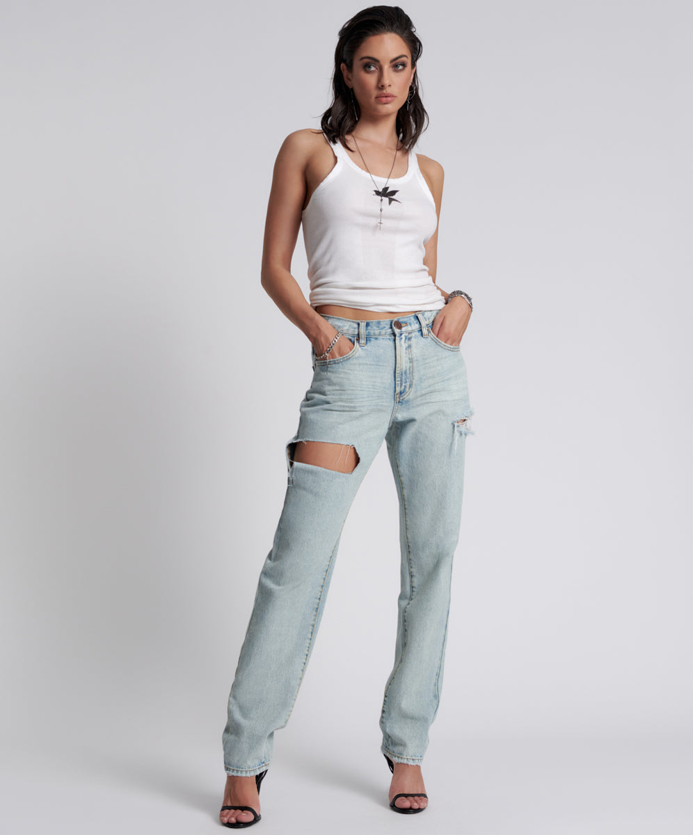 1982s Jeans 1982S High Waist Balloon Denim Jeans - Kansas Blue