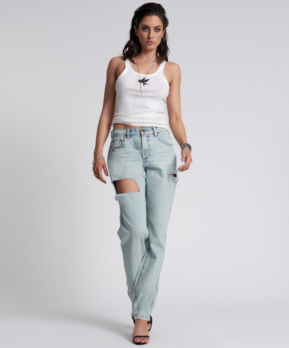 1982s Jeans 1982S High Waist Balloon Denim Jeans - Kansas Blue