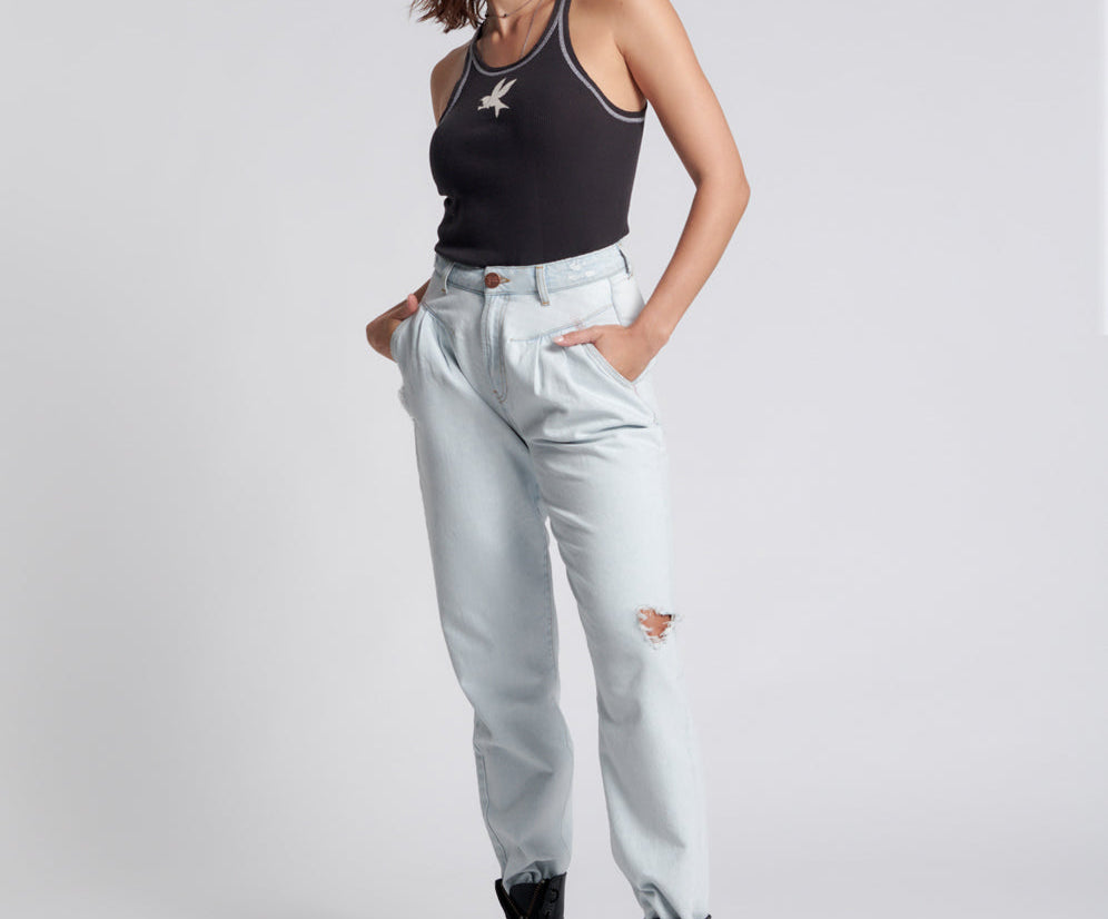 Streetwalkers High Waist 80S Fit Denim Jeans - Bel Air Blue