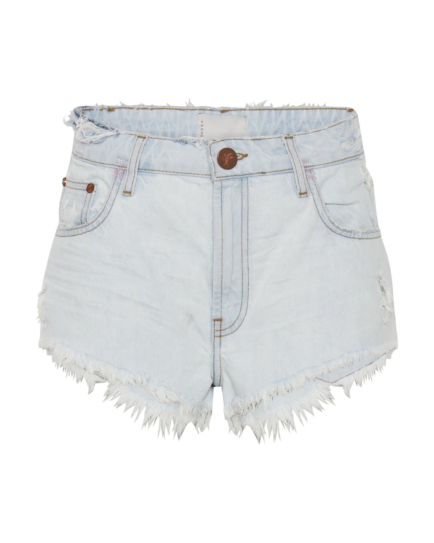 Products The One High Waist Cheeky Denim Shorts - Bel Air Blue