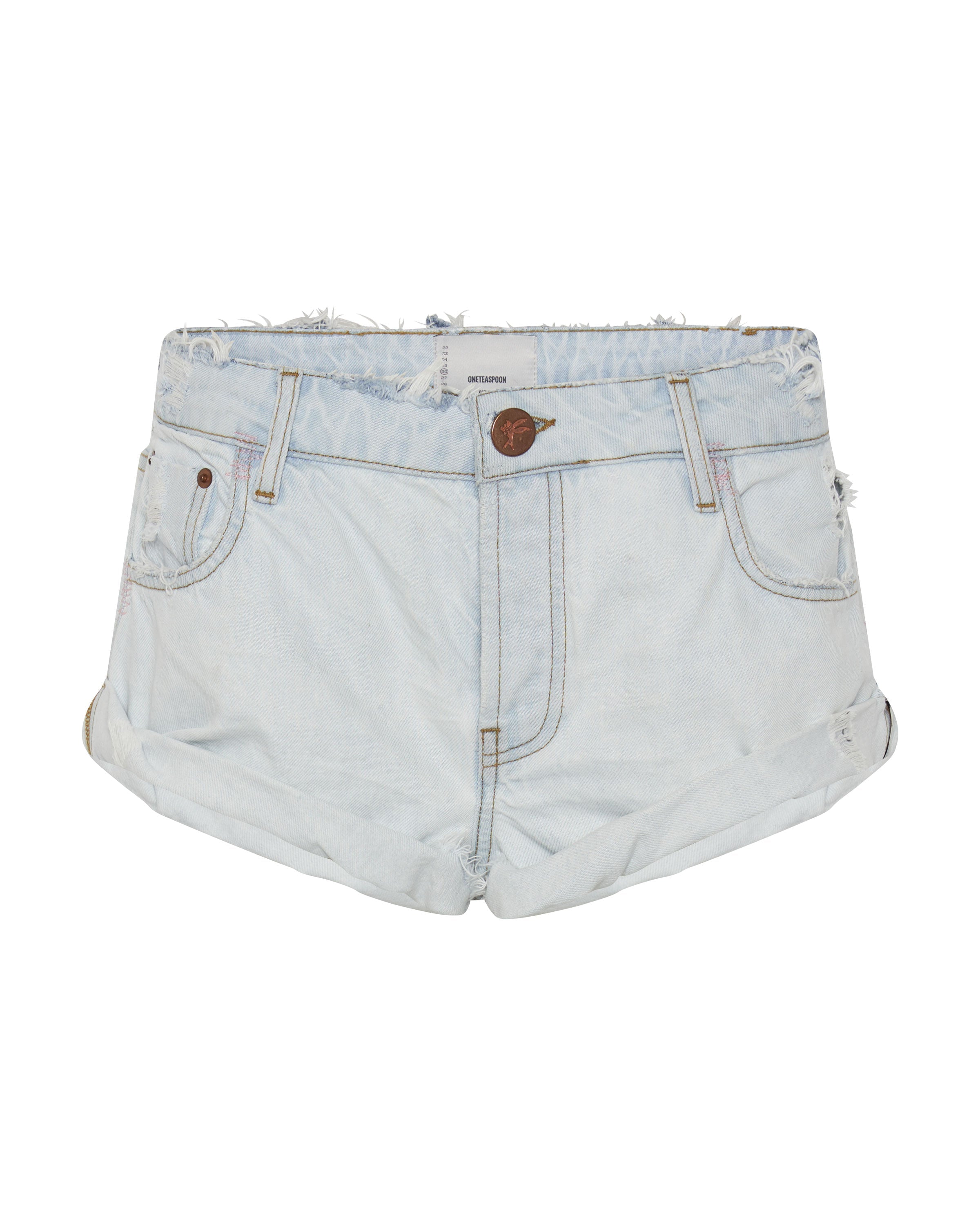 【THEAIRTOWN】 states cool denim pt Bandits Low Waist Denim Shorts - Bel Air Blue | One Teaspoon USA
