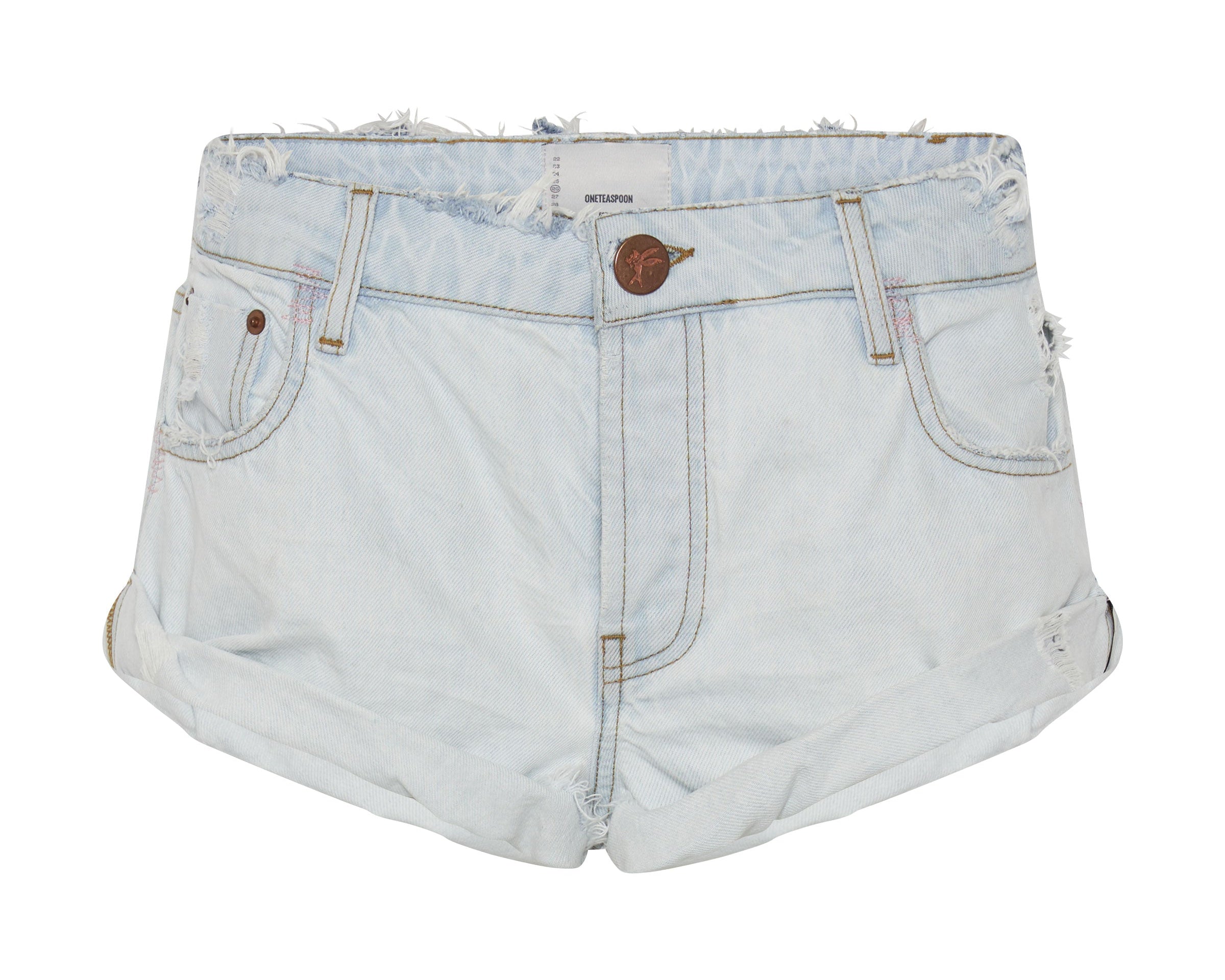 BEL AIR BLUE BANDITS LOW WAIST DENIM SHORTS