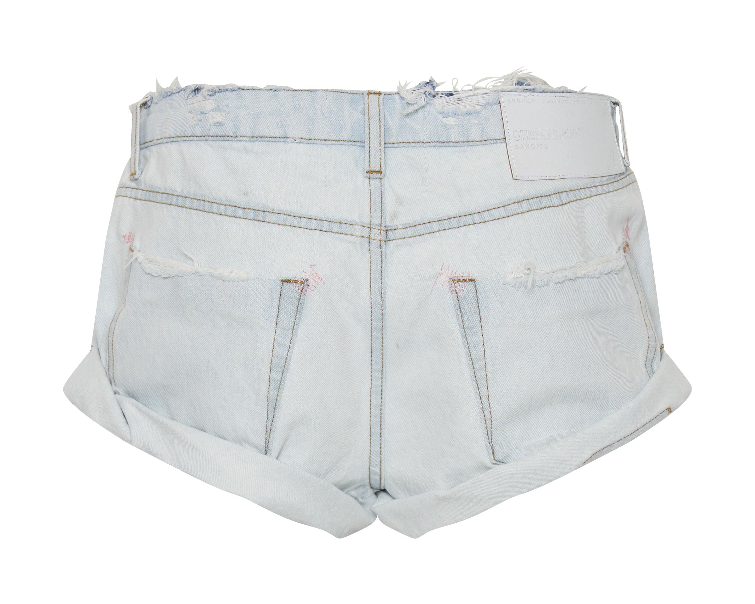 BEL AIR BLUE BANDITS LOW WAIST DENIM SHORTS