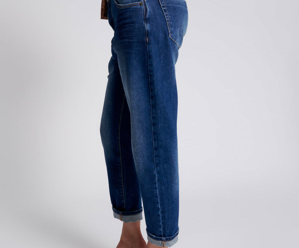Bandits Low Waist Boyfriend Denim Jeans - Power Blue