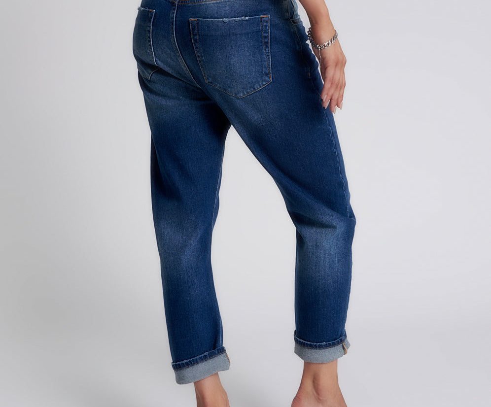 Bandits Low Waist Boyfriend Denim Jeans - Power Blue