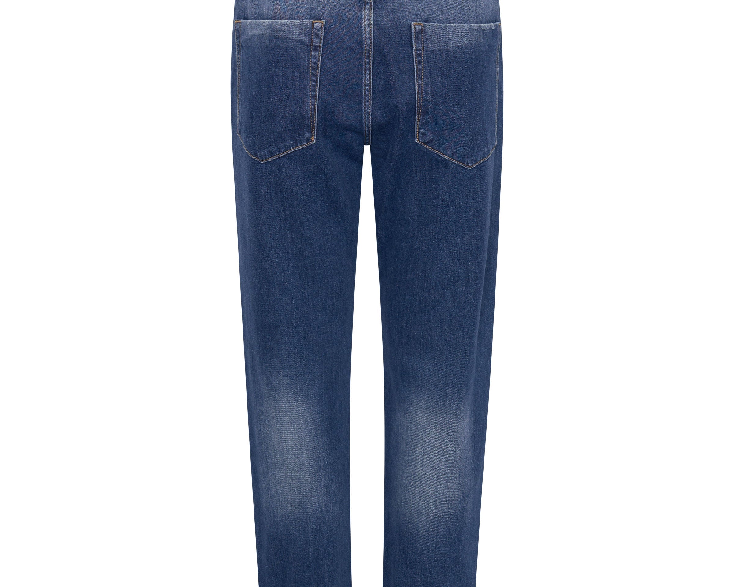 Shabbies Low Waist Drawstring Boyfriend Denim Jeans - Power Blue