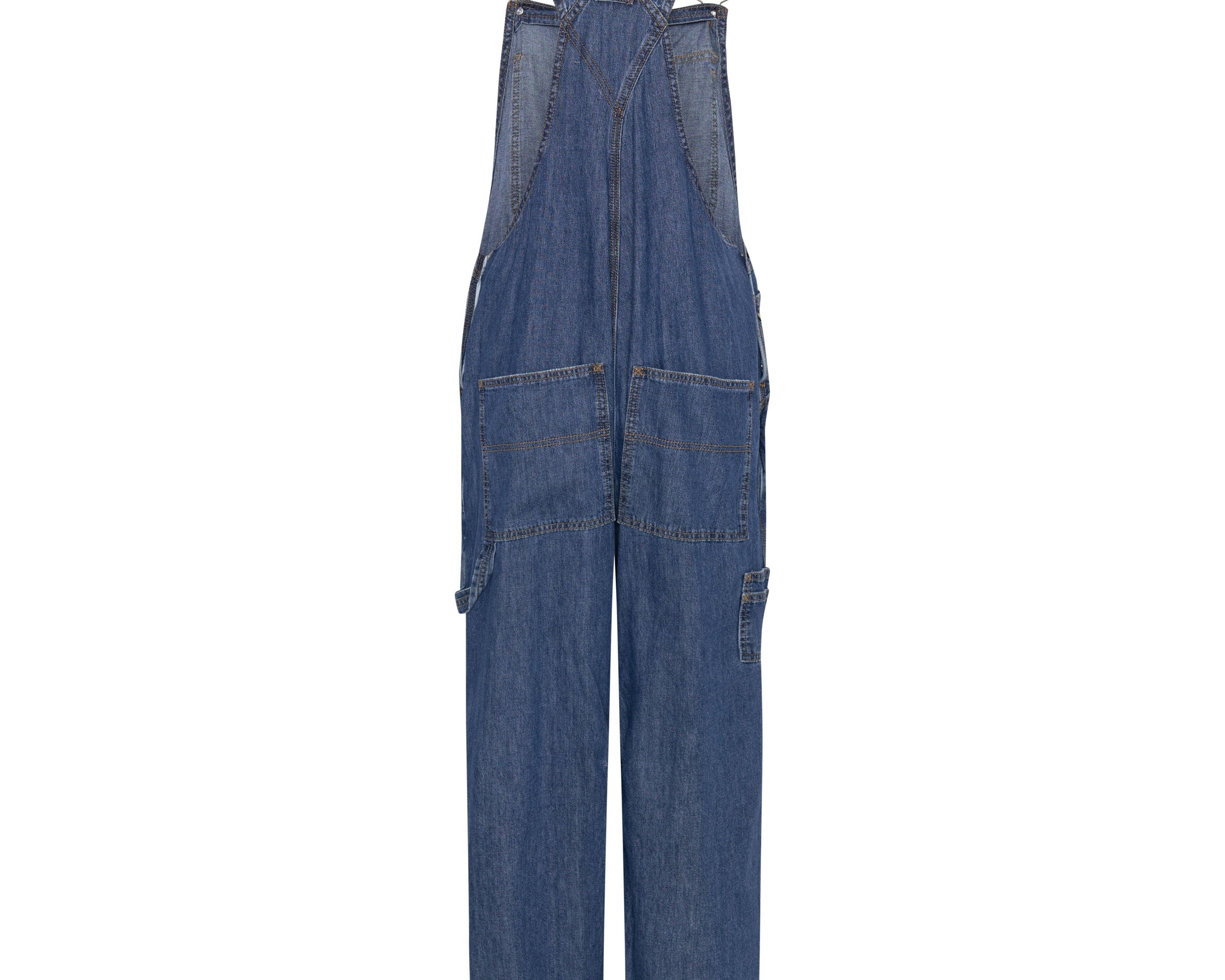Stanton St Long Denim Overalls - Blue Night
