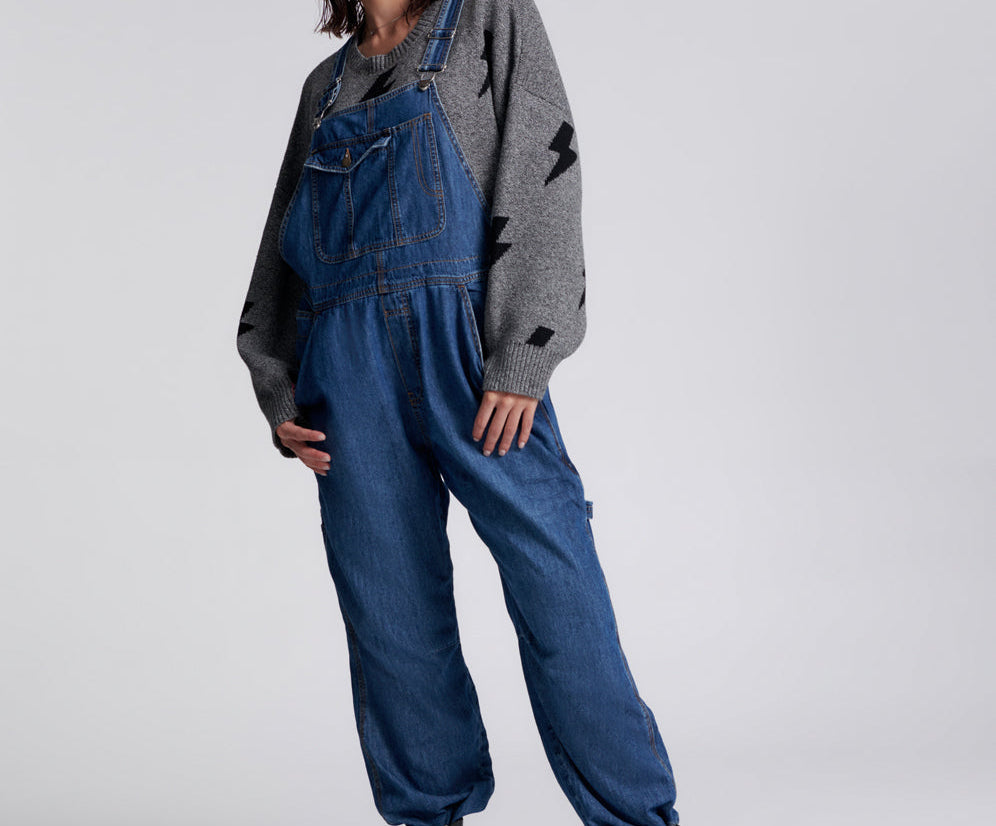 Stanton St Long Denim Overalls - Blue Night