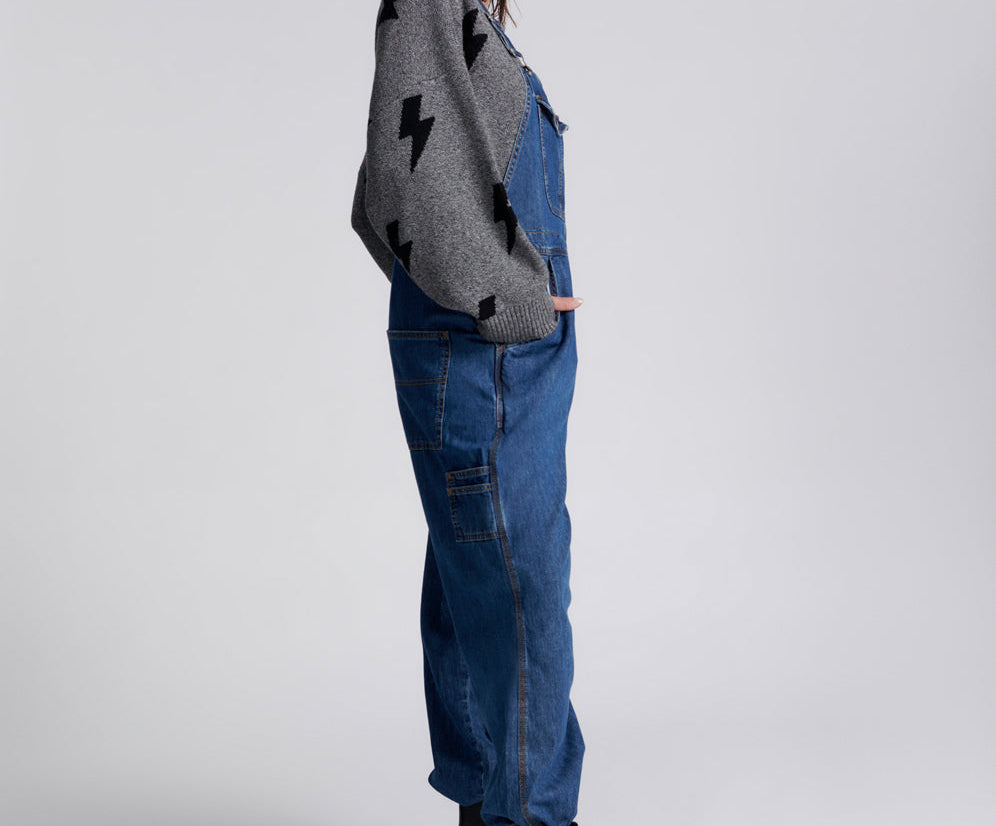 Stanton St Long Denim Overalls - Blue Night