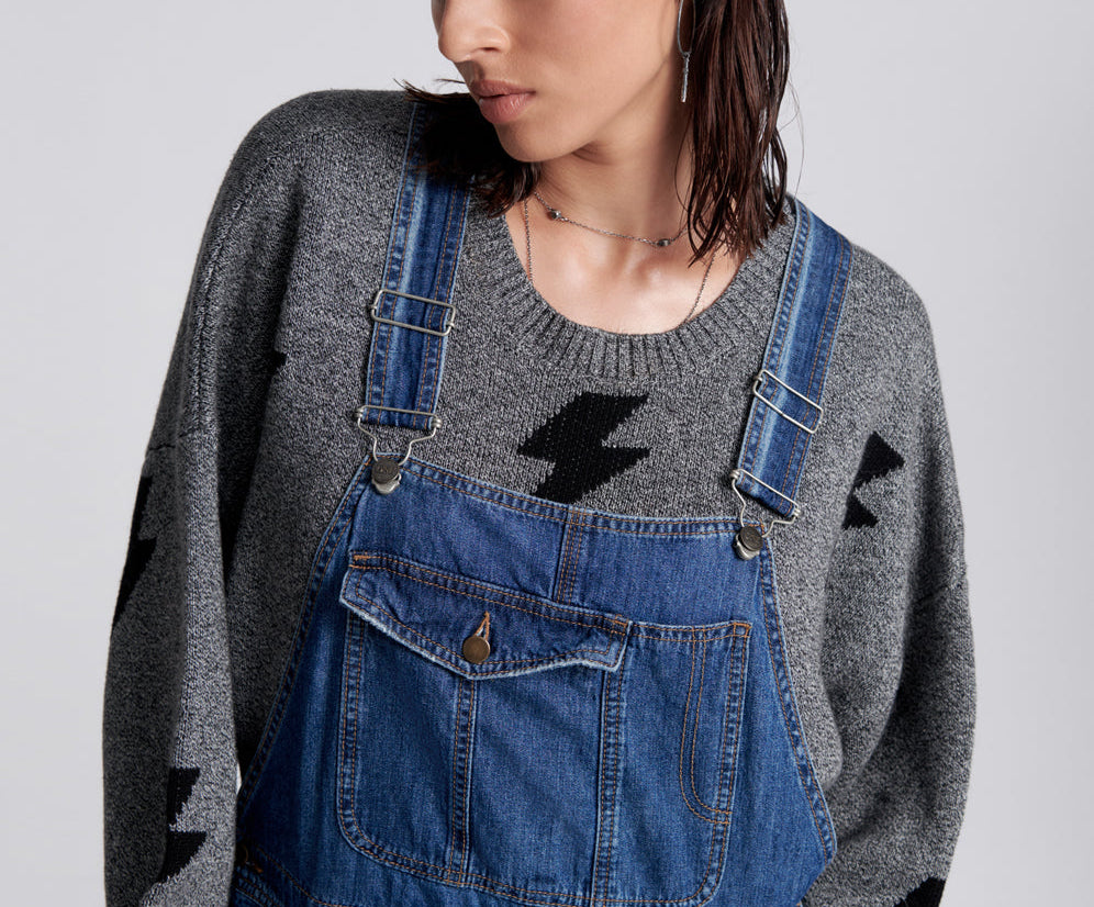 Stanton St Long Denim Overalls - Blue Night