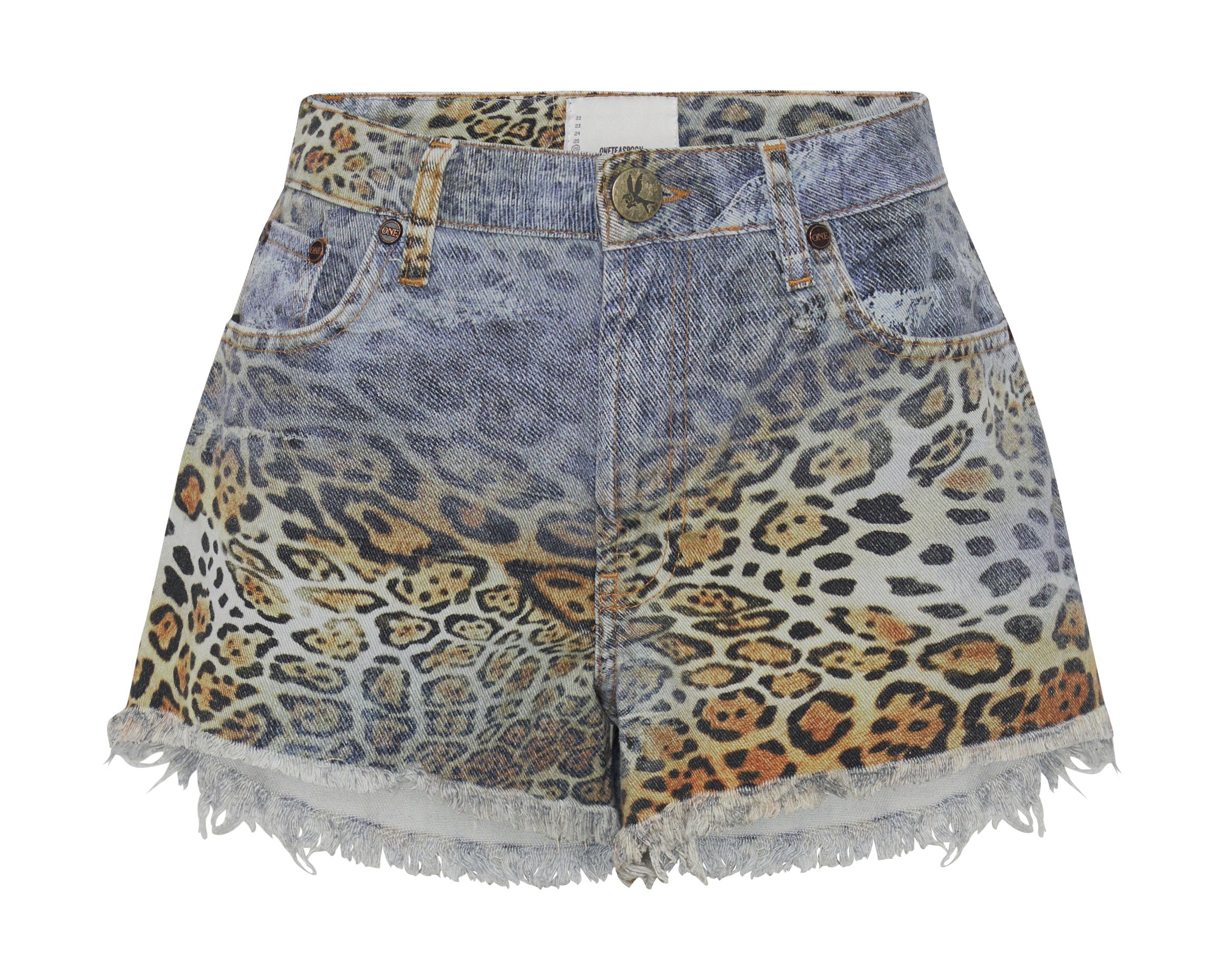LEOPARTY TRUCKERS MID WAIST RELAXED SHORTS
