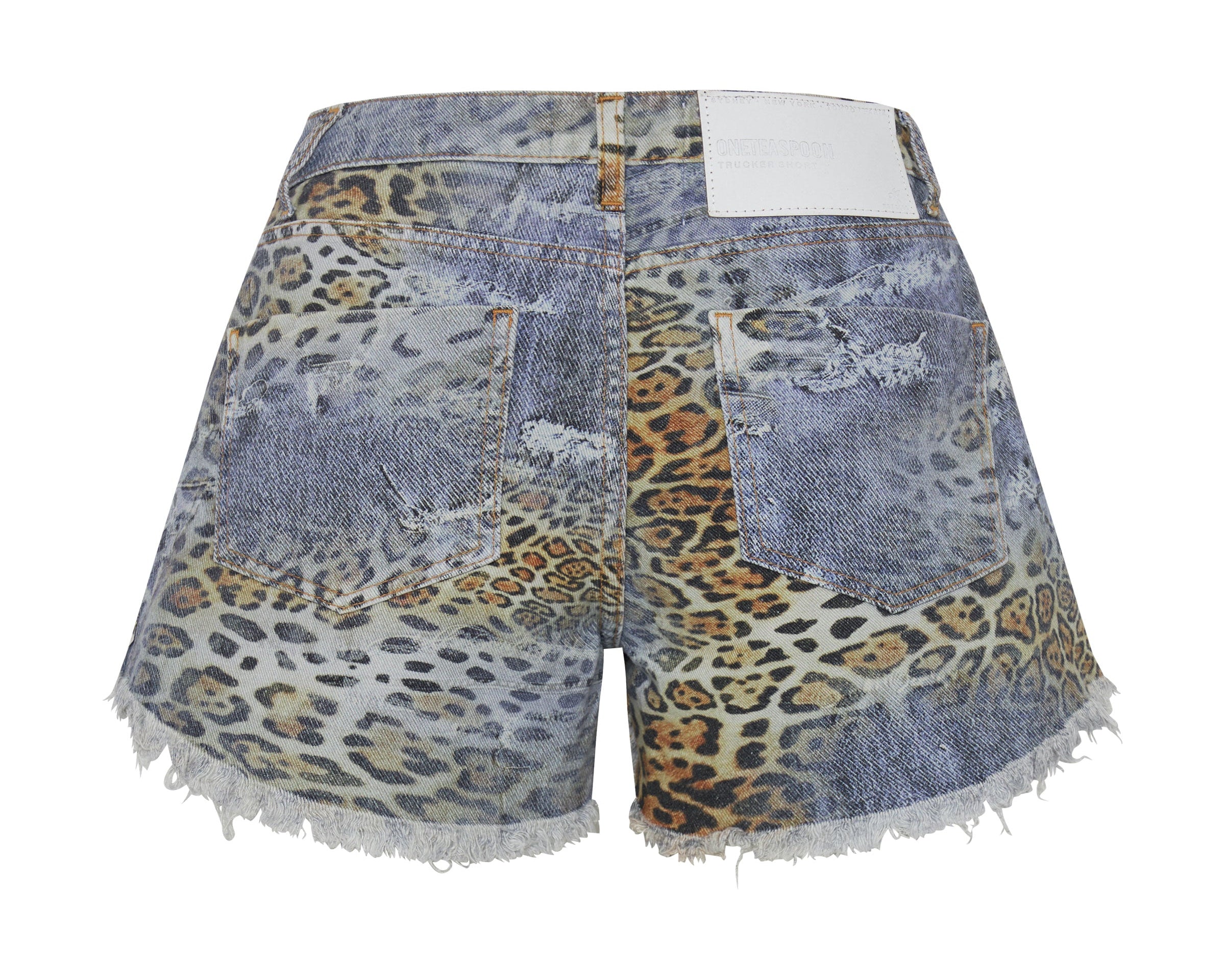 LEOPARTY TRUCKERS MID WAIST RELAXED SHORT