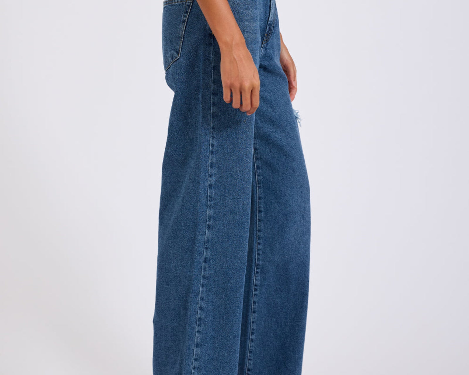 Jackson Mid Waist Wide Leg Denim Jeans - Rosewood