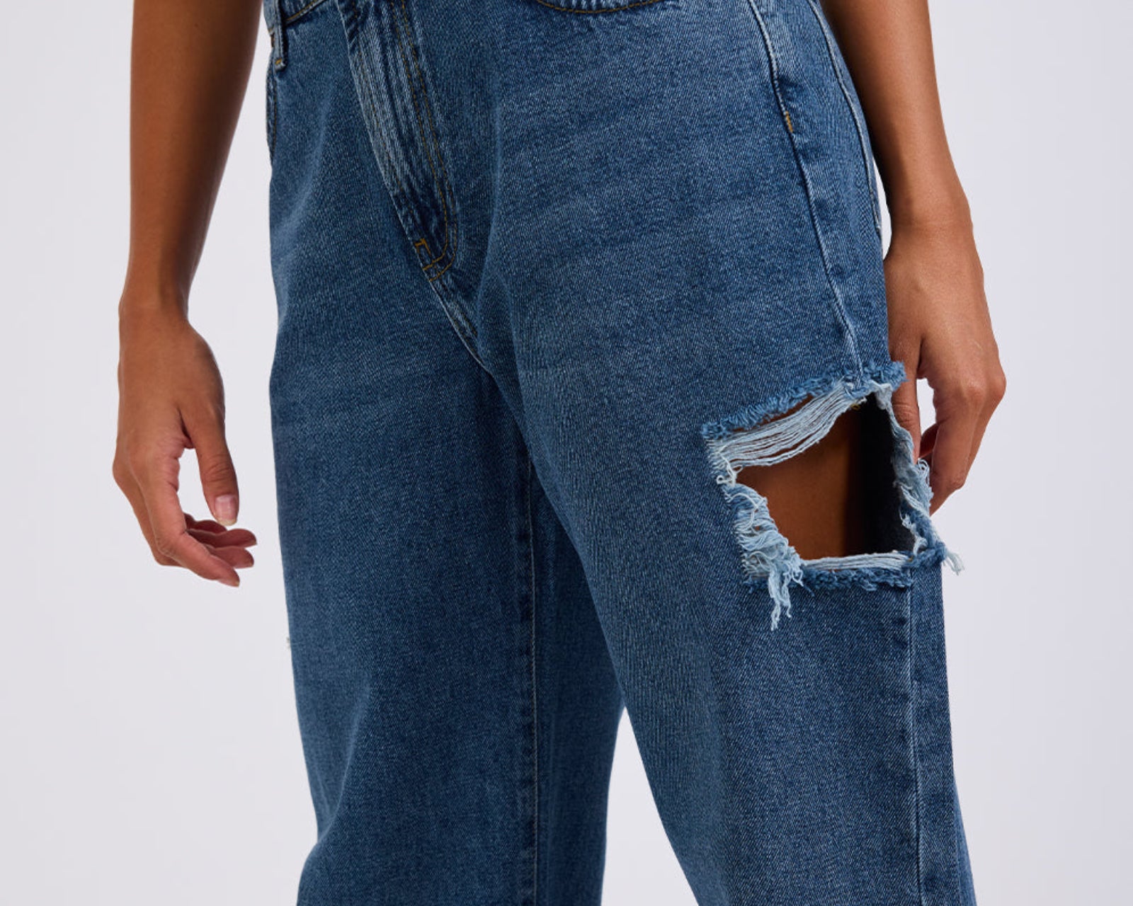 Jackson Mid Waist Wide Leg Denim Jeans - Rosewood
