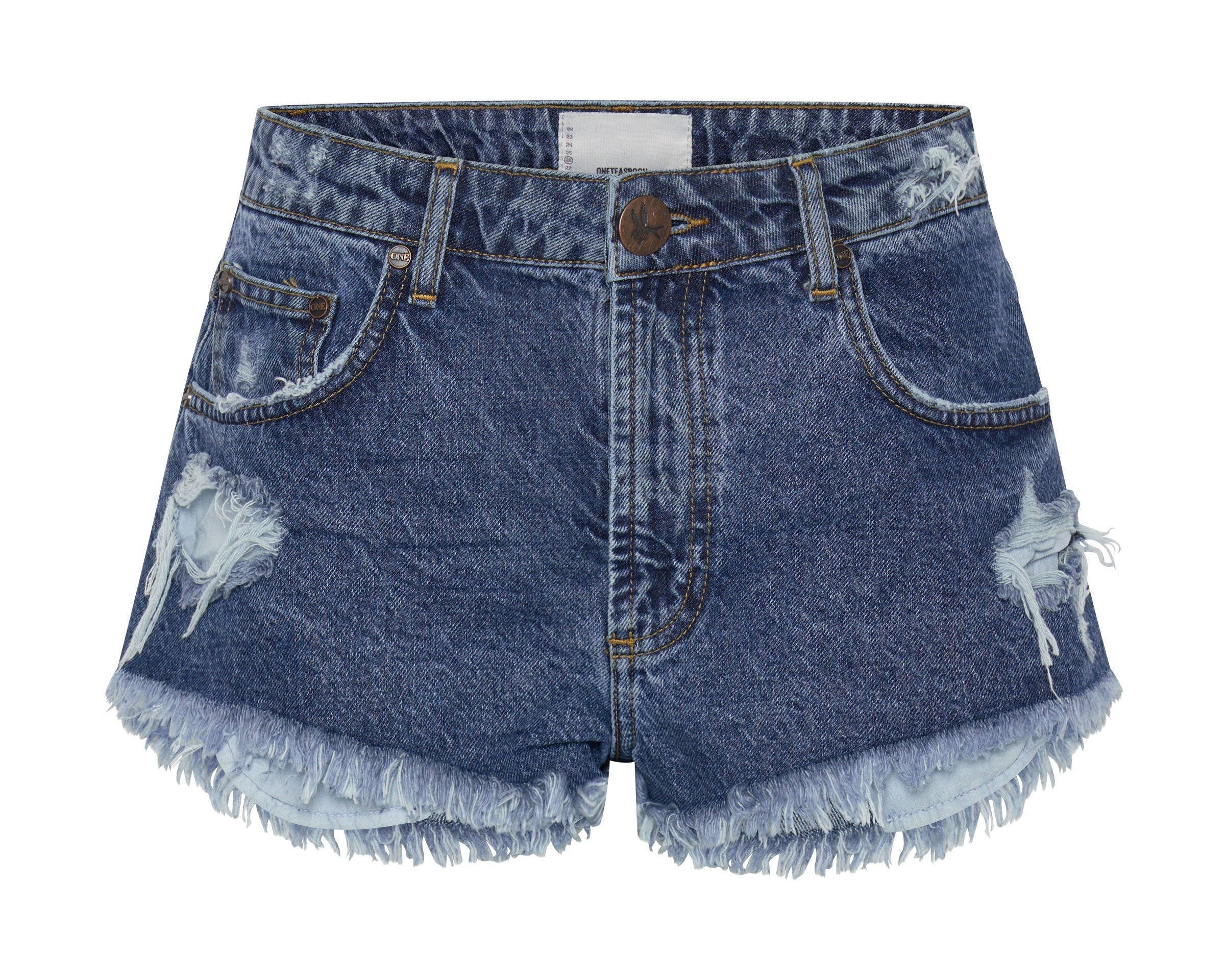 ROSEWOOD THE ONE FITTED CHEEKY DENIM SHORTS