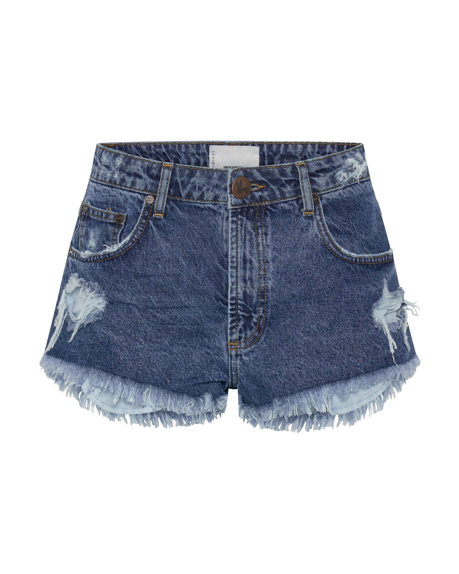 Products ROSEWOOD THE ONE FITTED CHEEKY DENIM SHORTS