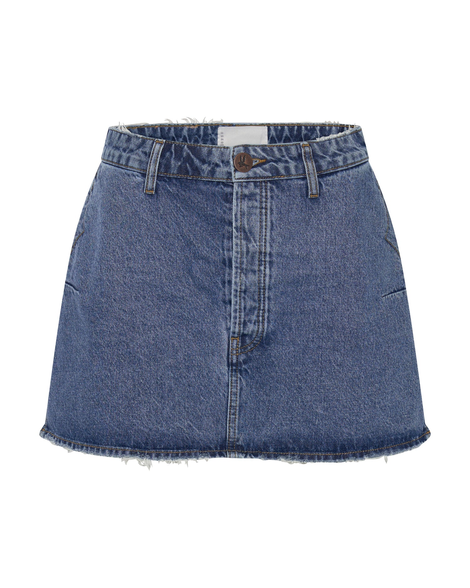 Products ROSEWOOD VANGUARD MID RISE RELAXED DENIM MINI SKIRT