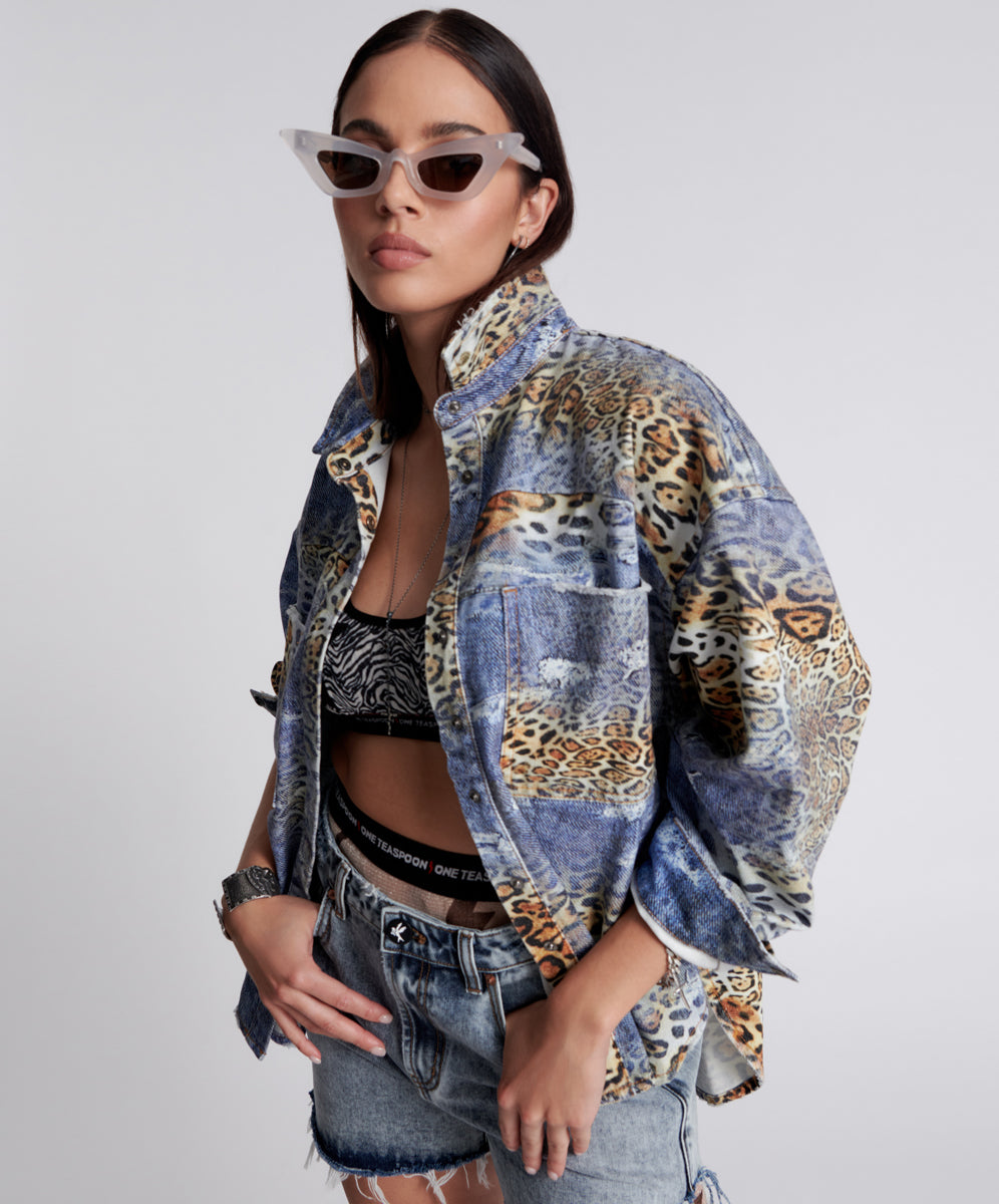Products LEOPARTY DARIA DENIM SHACKET