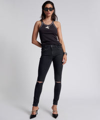 Freebirds Ii Low Waist Stretch Skinny Denim Jeans - Black