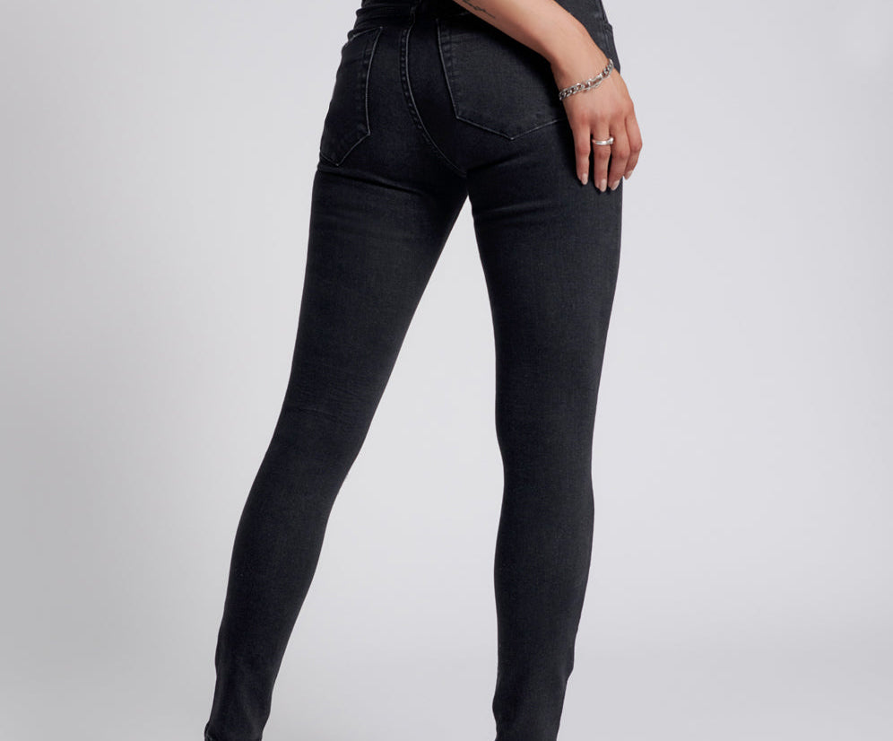 Freebirds Ii High Waist Stretch Skinny Denim Jeans - Black