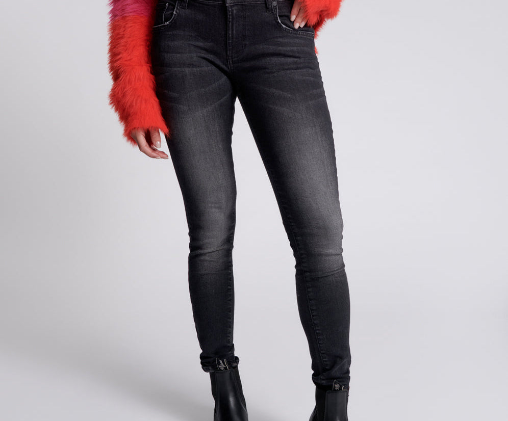 Freebirds Ii Low Waist Stretch Skinny Denim Jeans - Black