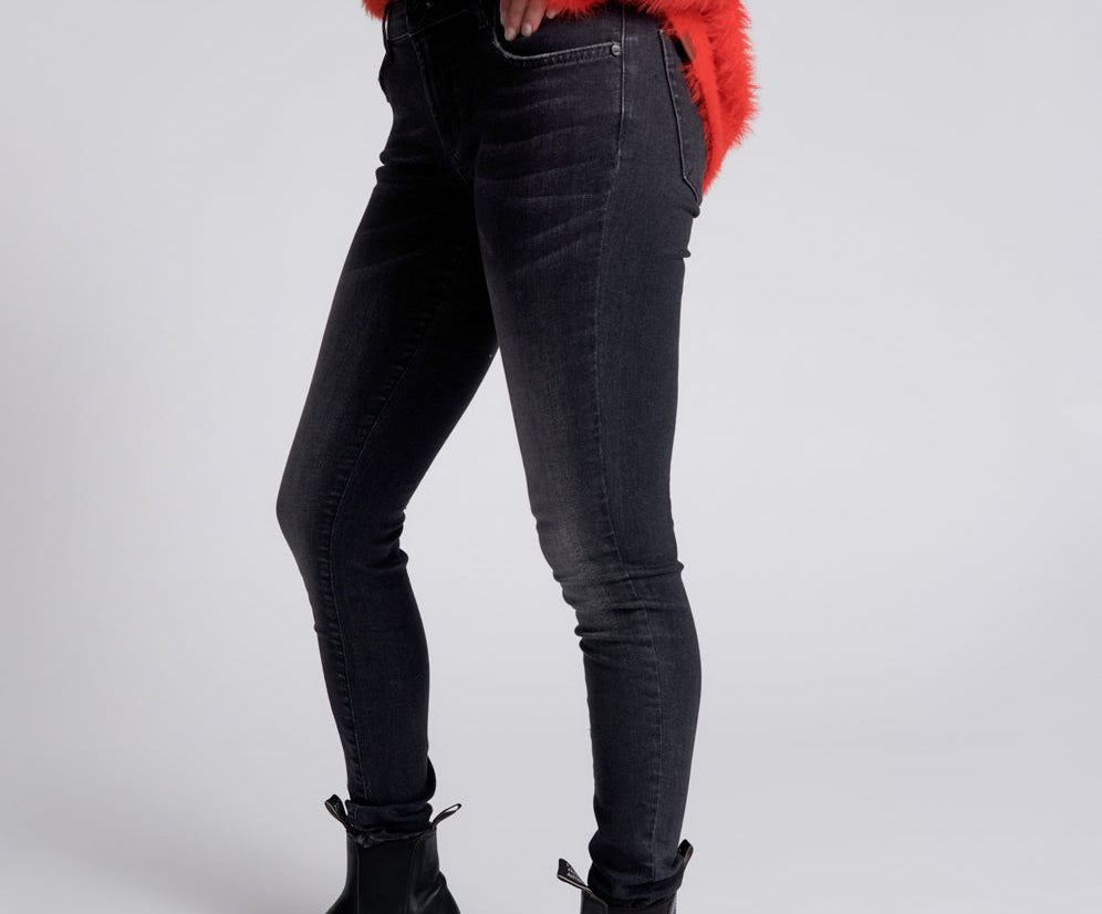 Freebirds Ii Low Waist Stretch Skinny Denim Jeans - Black