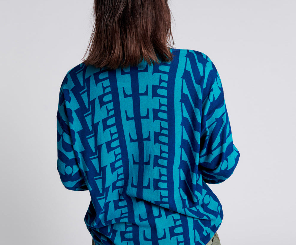 On Repeat Oversized Sweater - Blue Teal