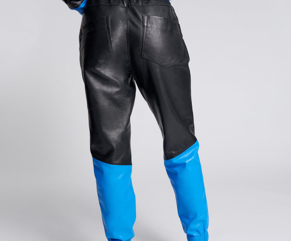 STAND BY LEATHER TRACK PANTS