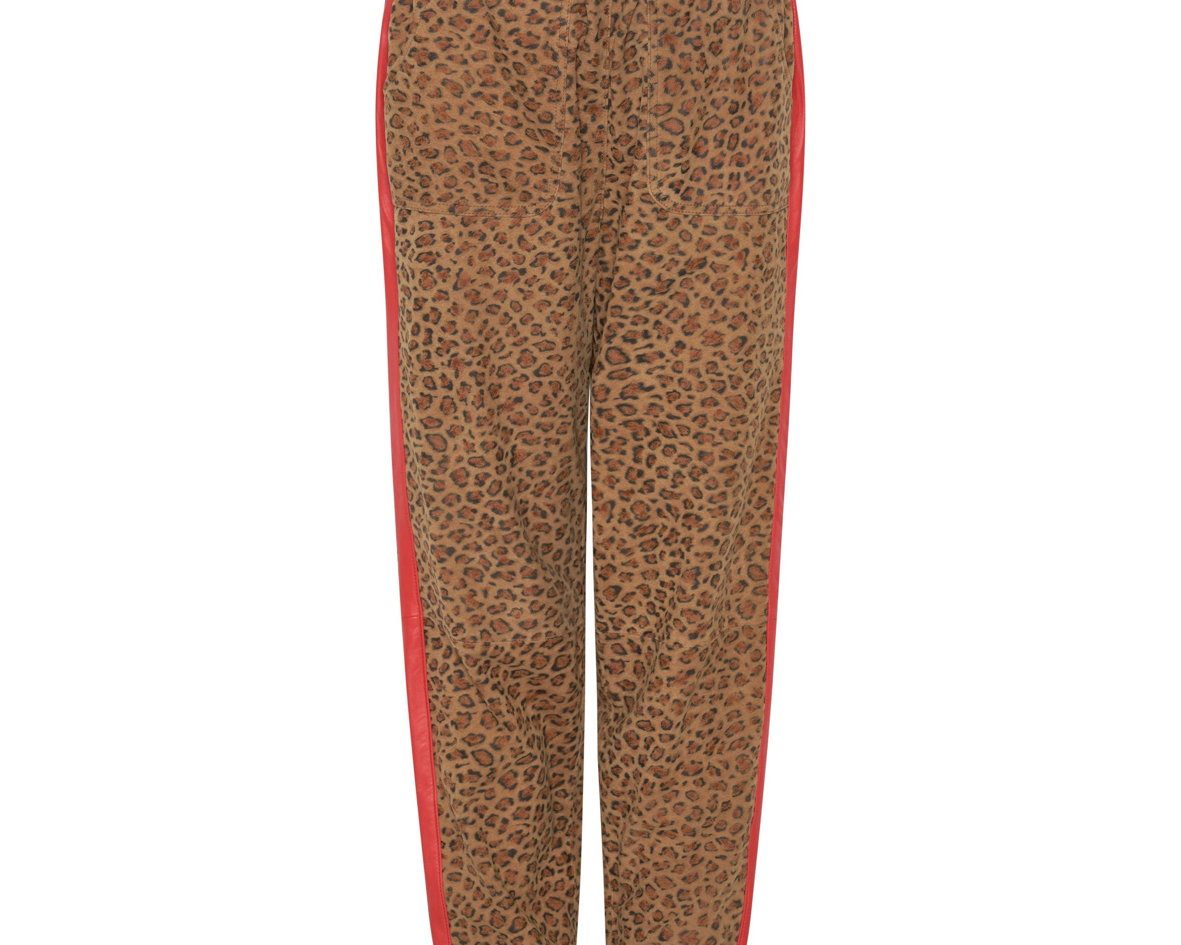 Wild Thing Suede Shabbies Drawstring Boyfriend Pants - Cheetah