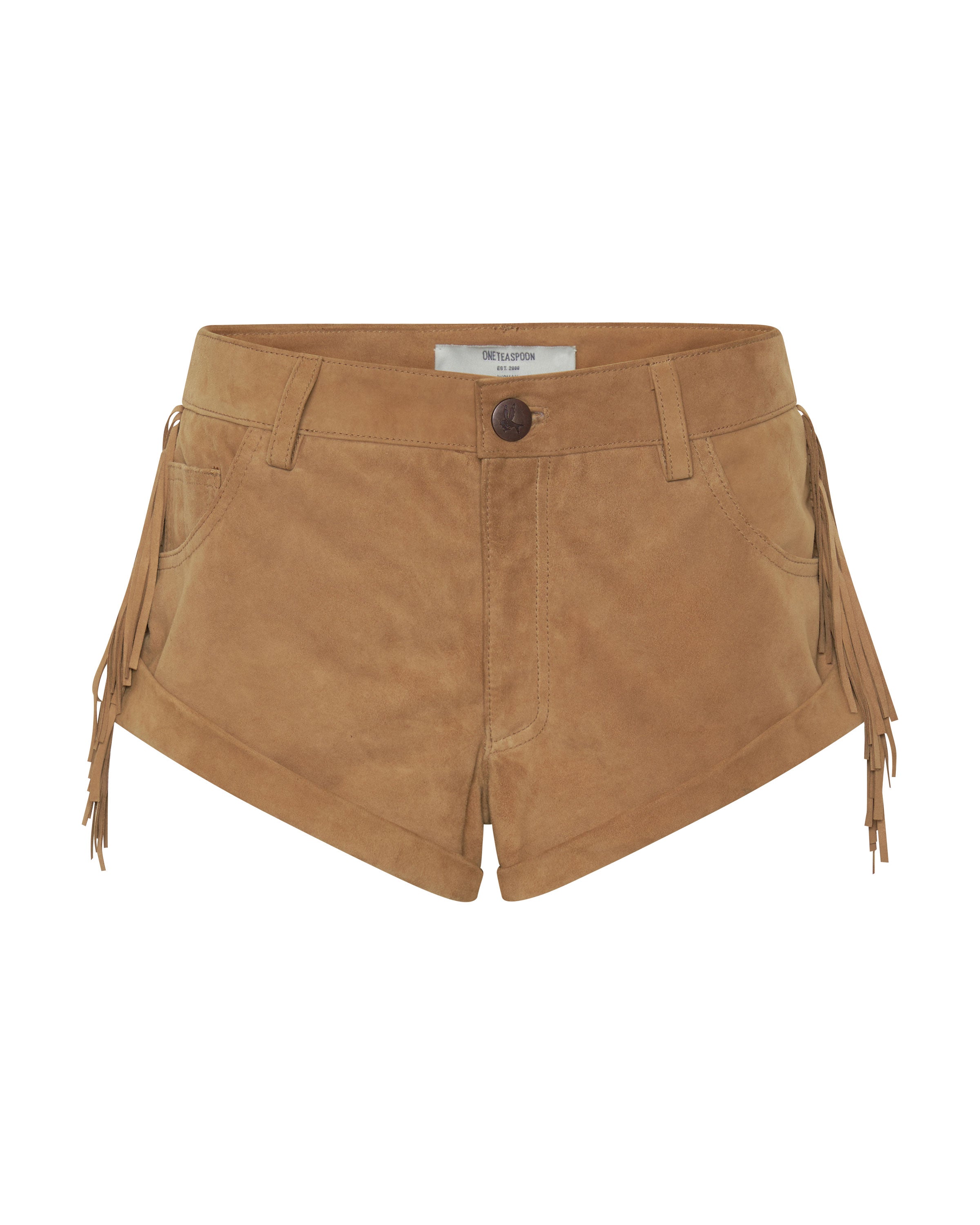 Fringed Bandits Low Waist Suede Short | One Teaspoon USA